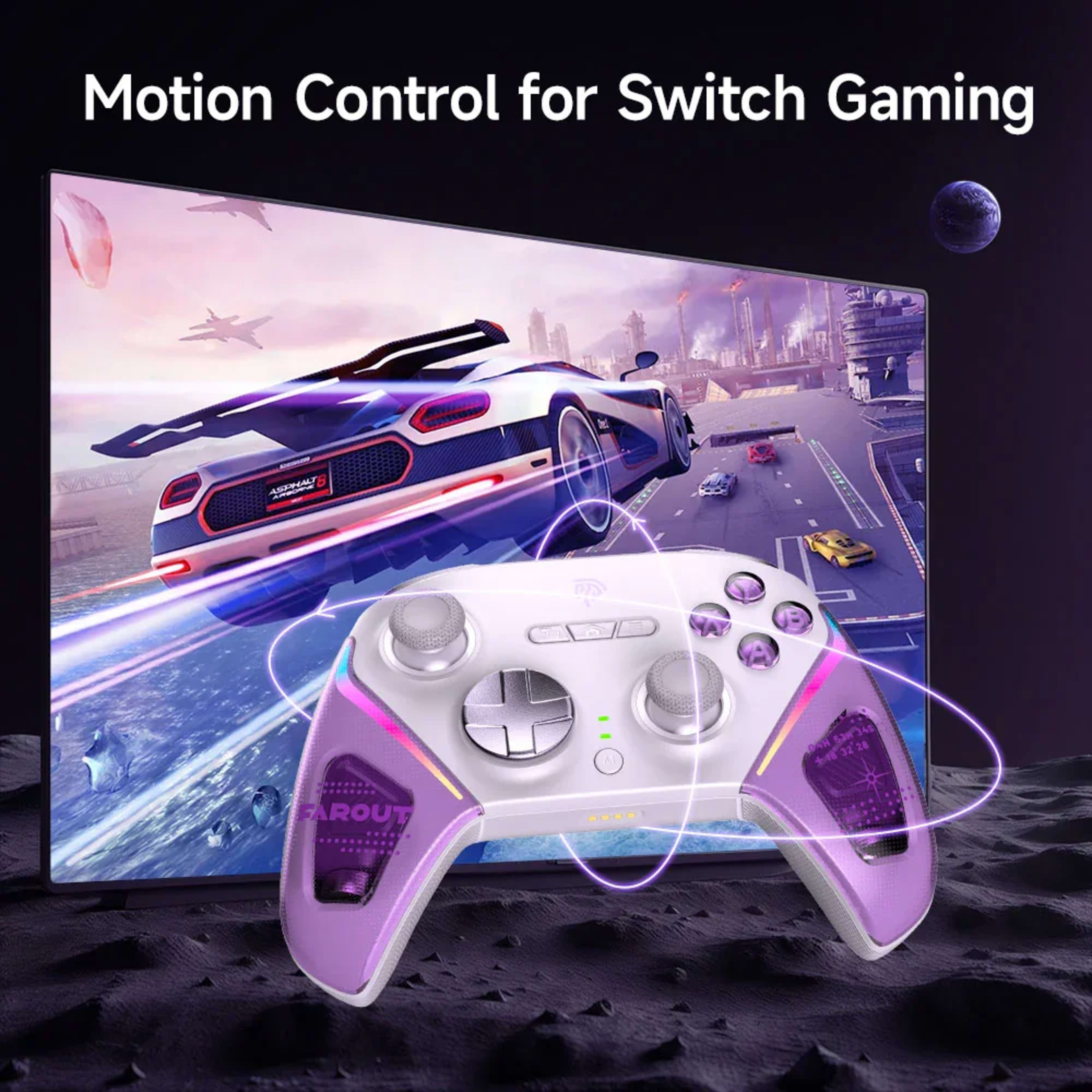 EasySMX® D10 Multiplatform Gaming Controller with TMR sticks, Trigger Lock and Charging Dock - Farout Purple 2 EasySMX® D10 Multiplatform Gaming Controller with TMR sticks, Trigger Lock and Charging Dock - Farout Purple thumbnail 2
