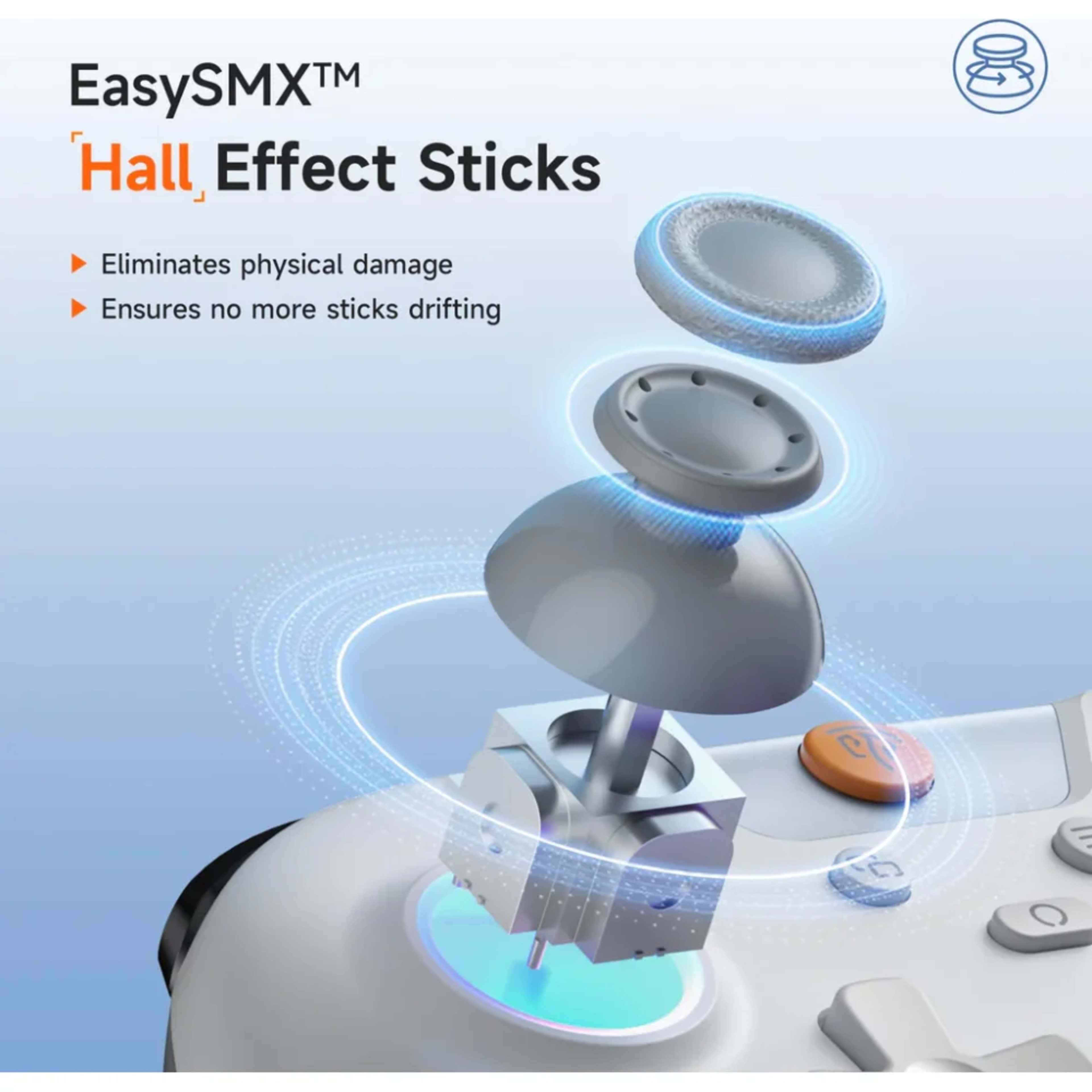 EasySMX X05 Multiplatform Gaming Controller with Hall Effect Joysticks – Oyster White 6 EasySMX X05 Multiplatform Gaming Controller with Hall Effect Joysticks – Oyster White thumbnail 6
