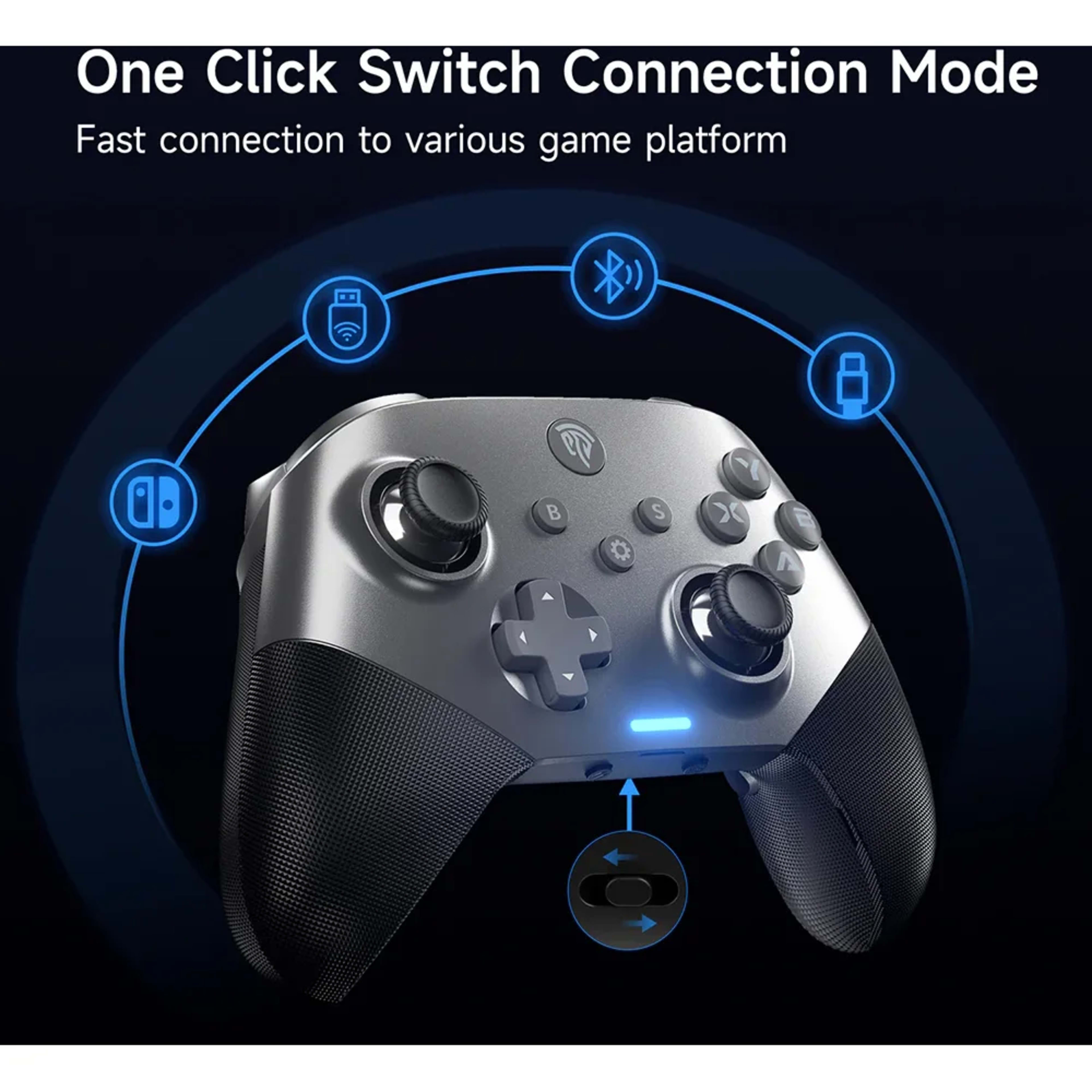 EasySMX X10 Controller with Mechanical Buttons and Hall Joysticks - Silver thumbnail 2