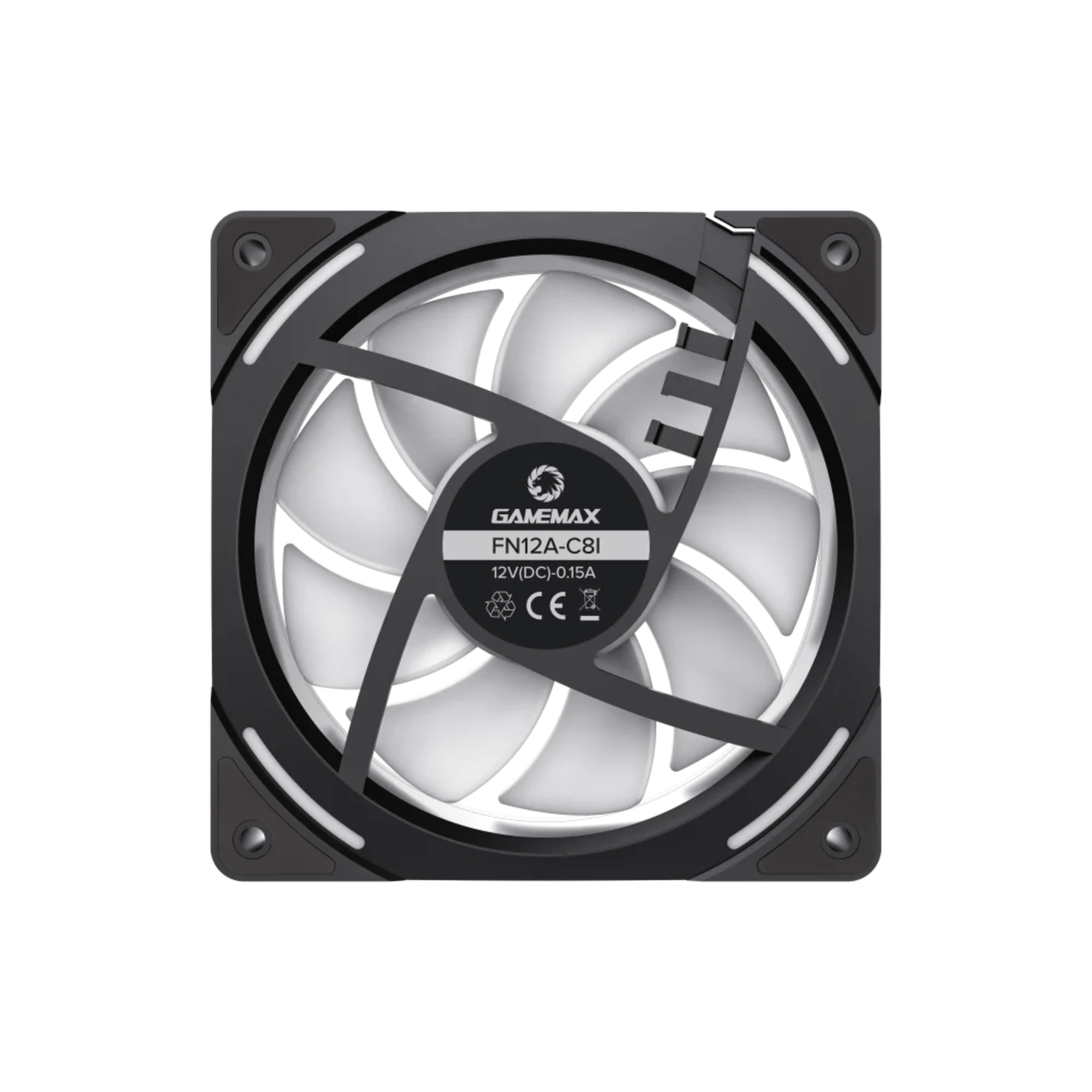 GameMax FN12A-C8I-R, Reverse 120mm ARGB Fan -Black 3 GameMax FN12A-C8I-R, Reverse 120mm ARGB Fan -Black thumbnail 3