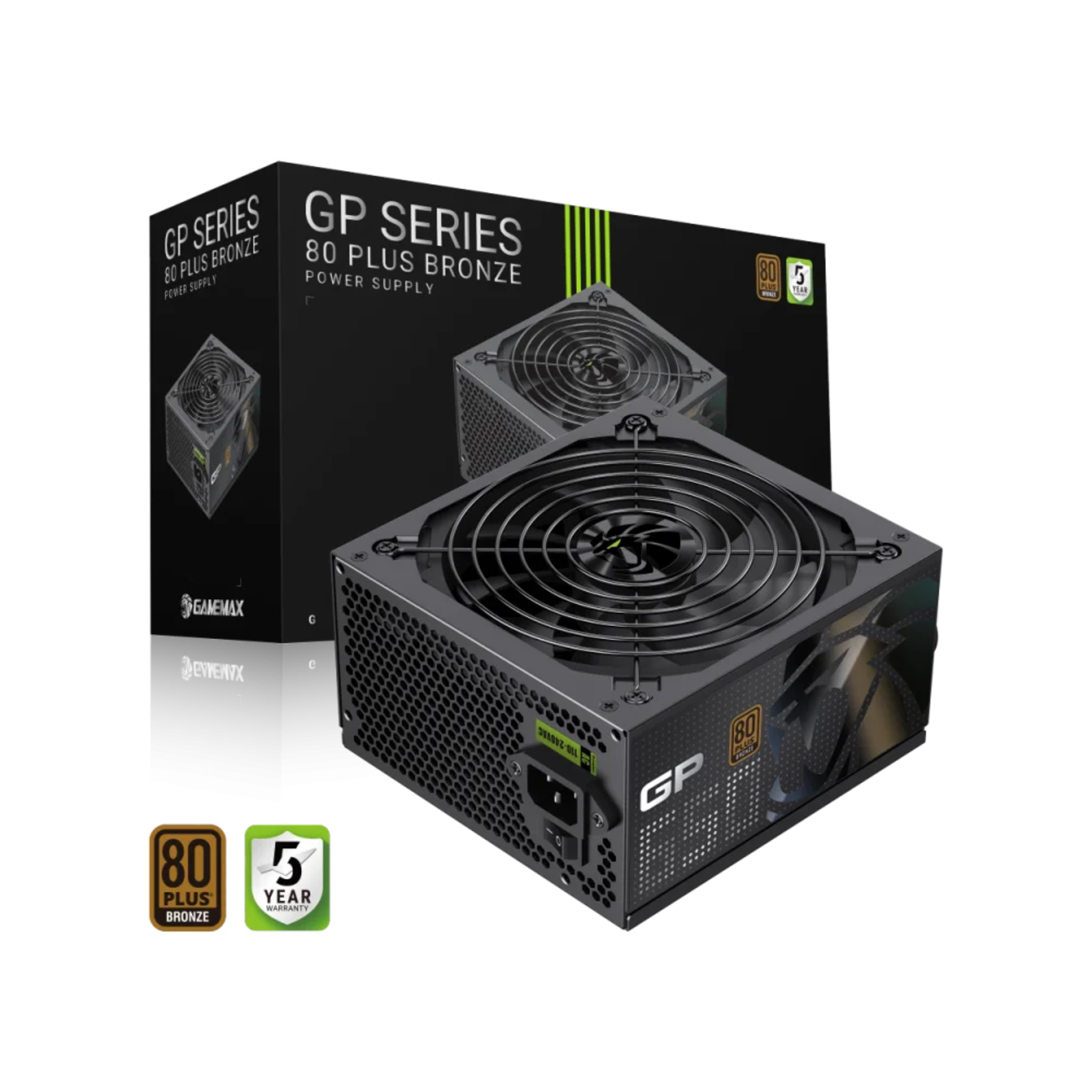 GameMax GP 650B 80+ Bronze Ultra-Stable, Smart Fan, and Premium Heat Dissipation Power Supply - Black - Main Image GameMax GP 650B 80+ Bronze Ultra-Stable, Smart Fan, and Premium Heat Dissipation Power Supply - Black - Main Image