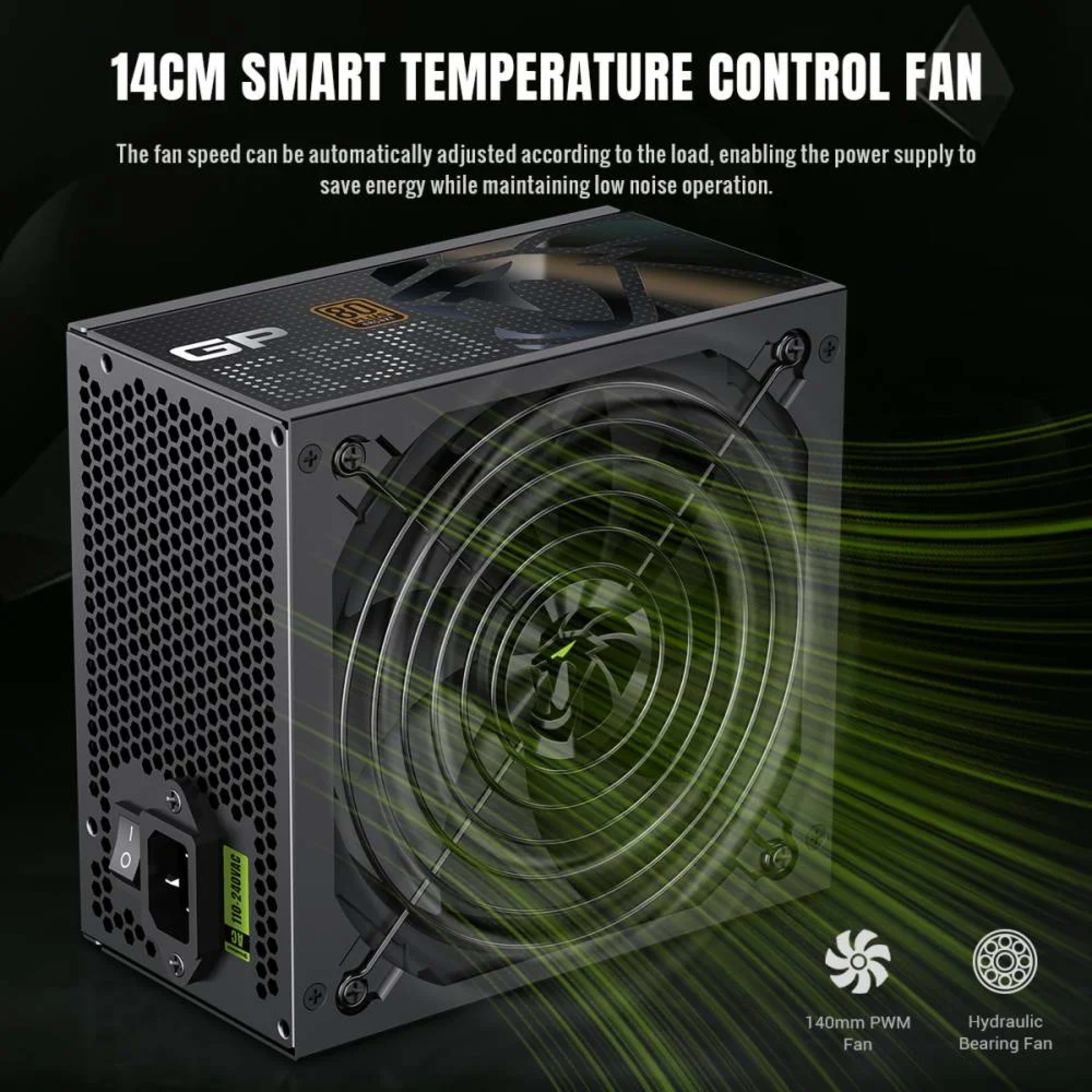 GameMax GP 650B 80+ Bronze Ultra-Stable, Smart Fan, and Premium Heat Dissipation Power Supply - Black 4 GameMax GP 650B 80+ Bronze Ultra-Stable, Smart Fan, and Premium Heat Dissipation Power Supply - Black thumbnail 4