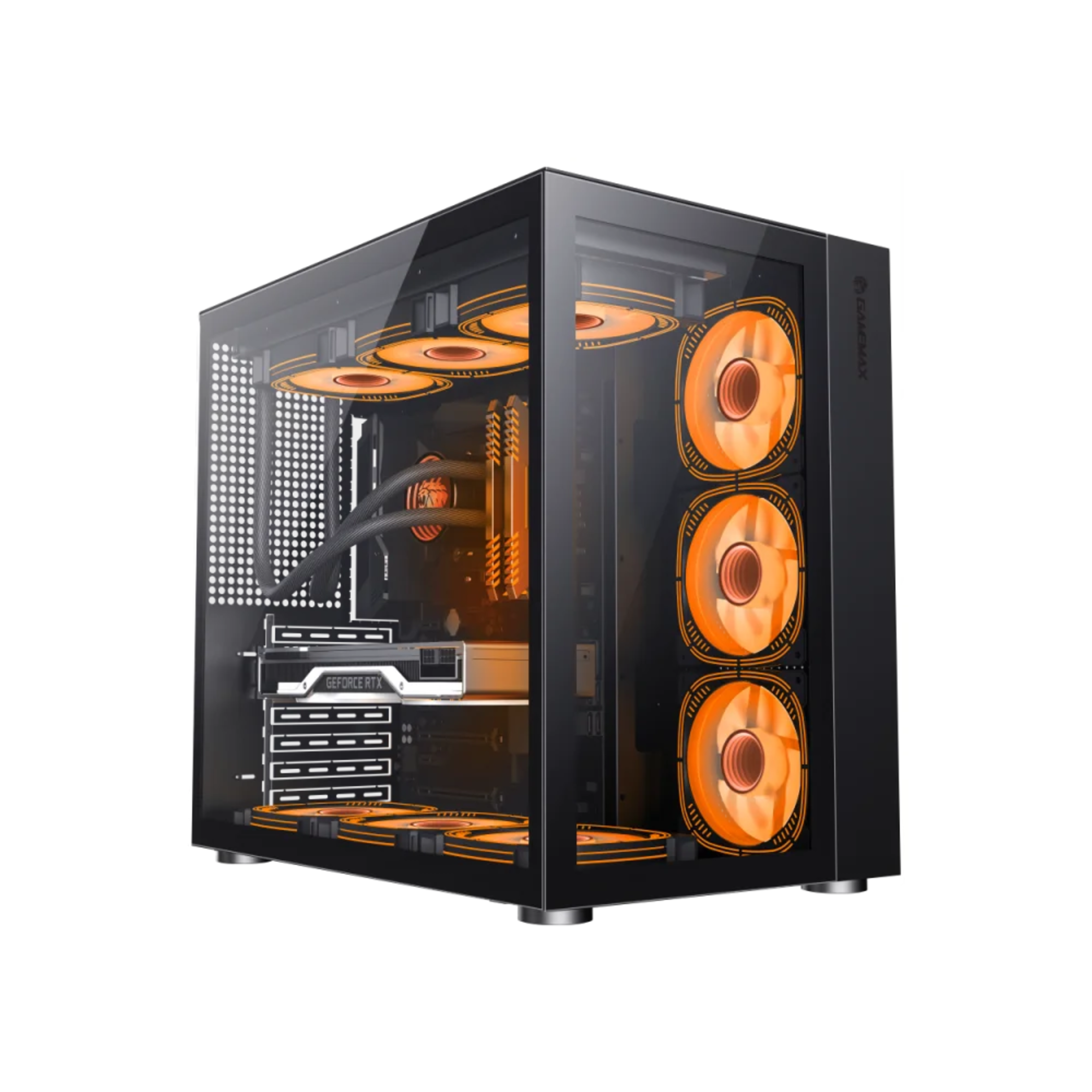 GameMax INFINITY BK ATX Mid Tower Tempered Glass, RGB Lighting, Modular Design Gaming Case - Black - Main Image GameMax INFINITY BK ATX Mid Tower Tempered Glass, RGB Lighting, Modular Design Gaming Case - Black - Main Image