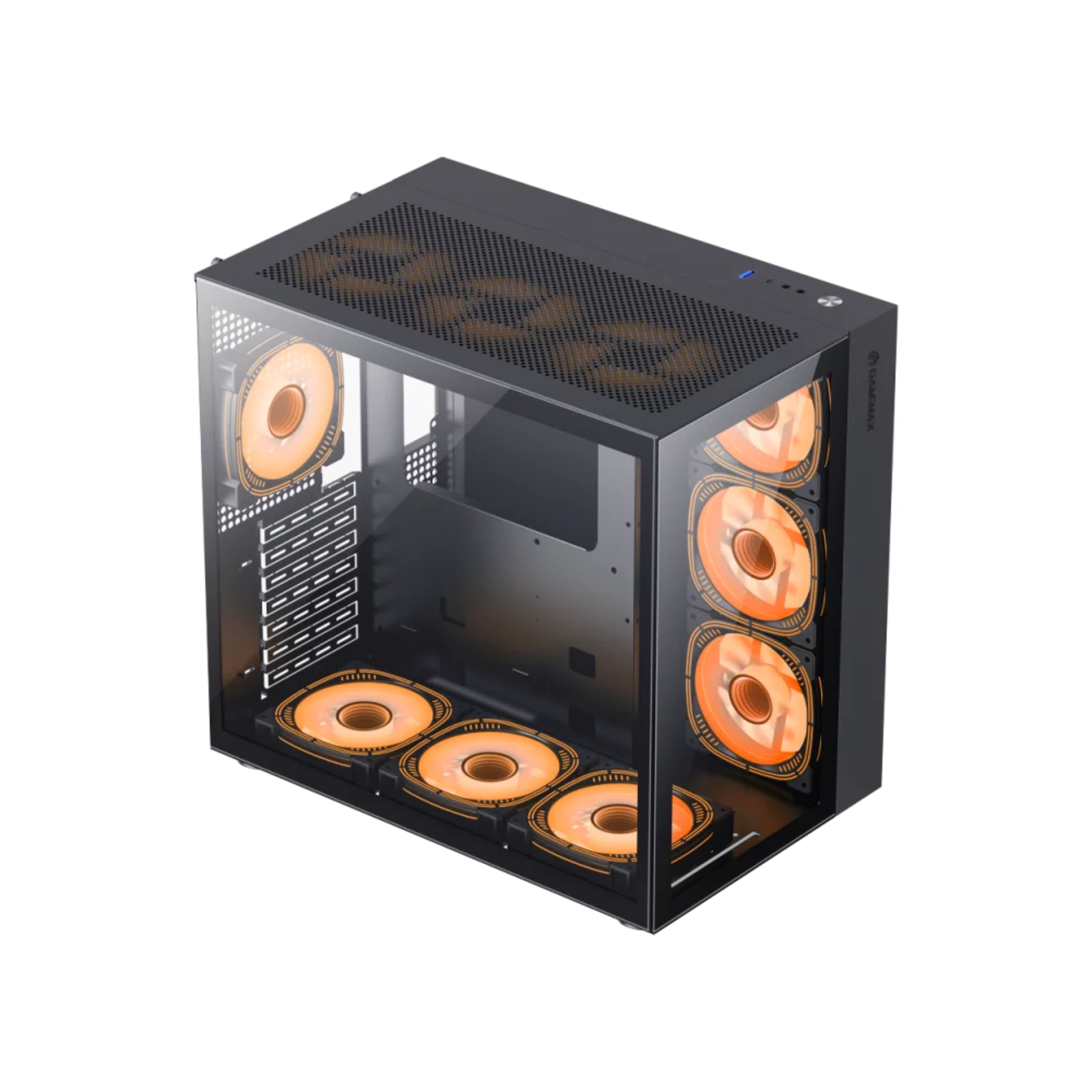 GameMax INFINITY BK ATX Mid Tower Tempered Glass, RGB Lighting, Modular Design Gaming Case - Black 4 GameMax INFINITY BK ATX Mid Tower Tempered Glass, RGB Lighting, Modular Design Gaming Case - Black thumbnail 4