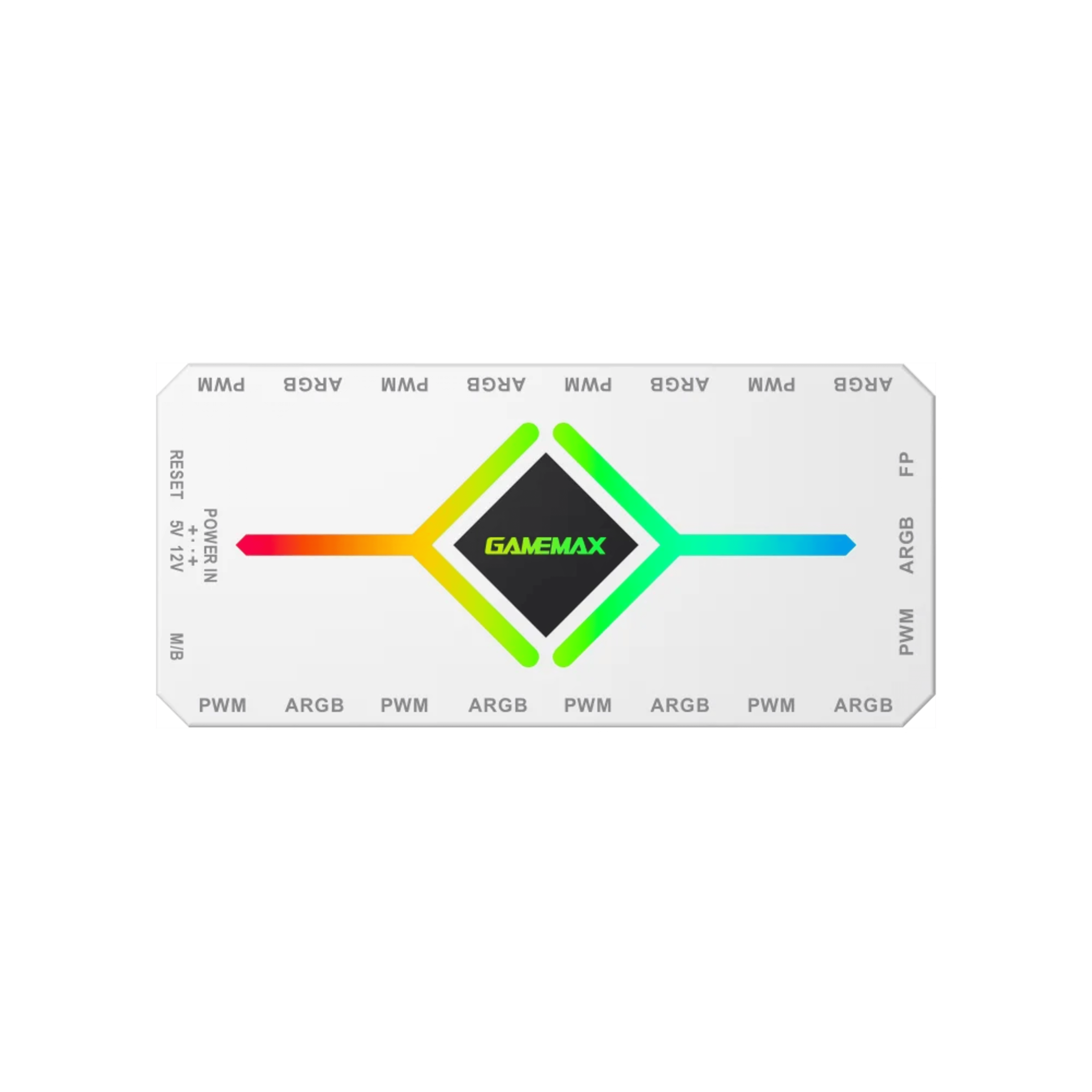 GameMax V4.0 ARGB HUB PWM HW Controller. White - Main Image GameMax V4.0 ARGB HUB PWM HW Controller. White - Main Image