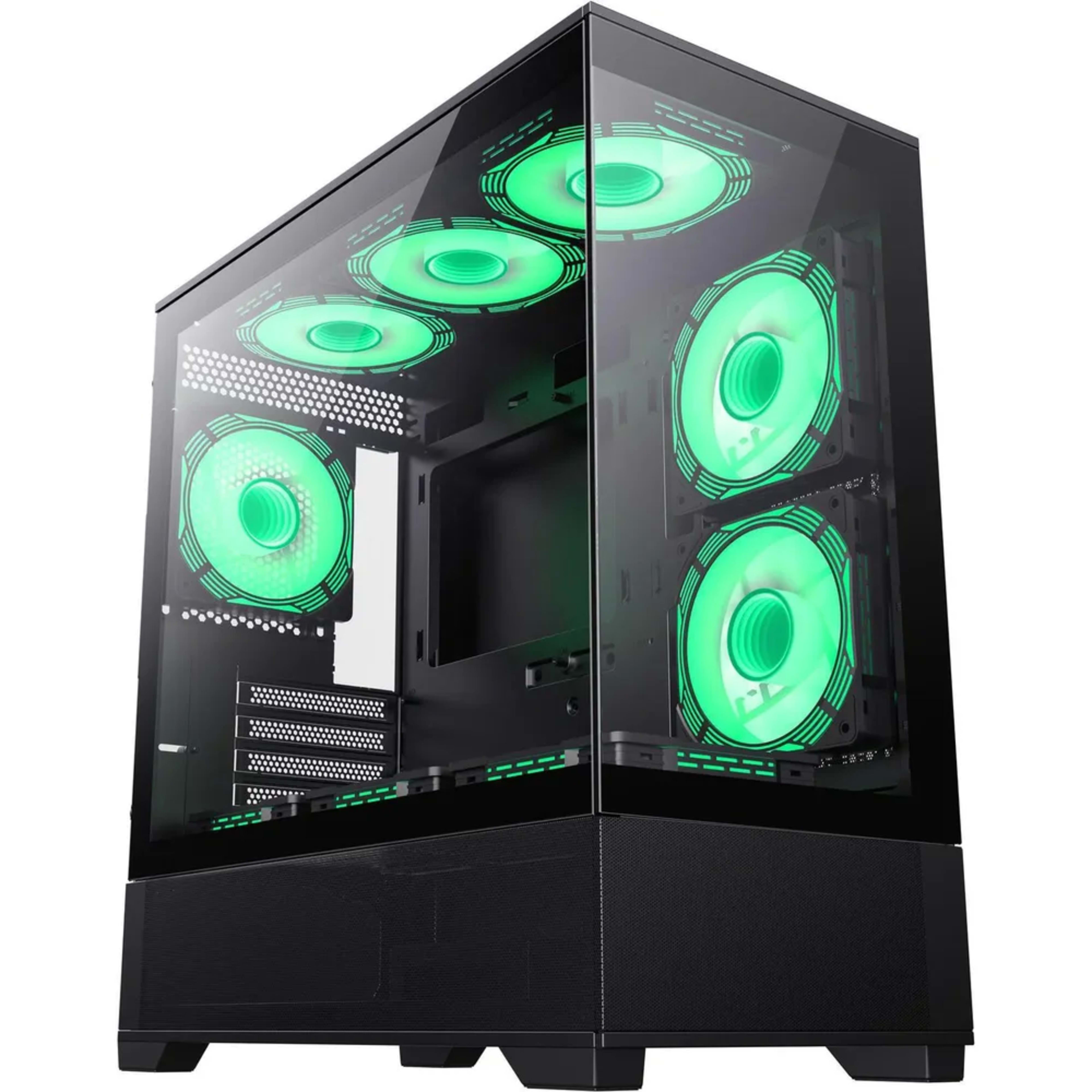 GameMAx Vista MB Micro ATX tower - Aesthetic looks, airflow focus Glass to Glass full view - Black 4 GameMAx Vista MB Micro ATX tower - Aesthetic looks, airflow focus Glass to Glass full view - Black thumbnail 4