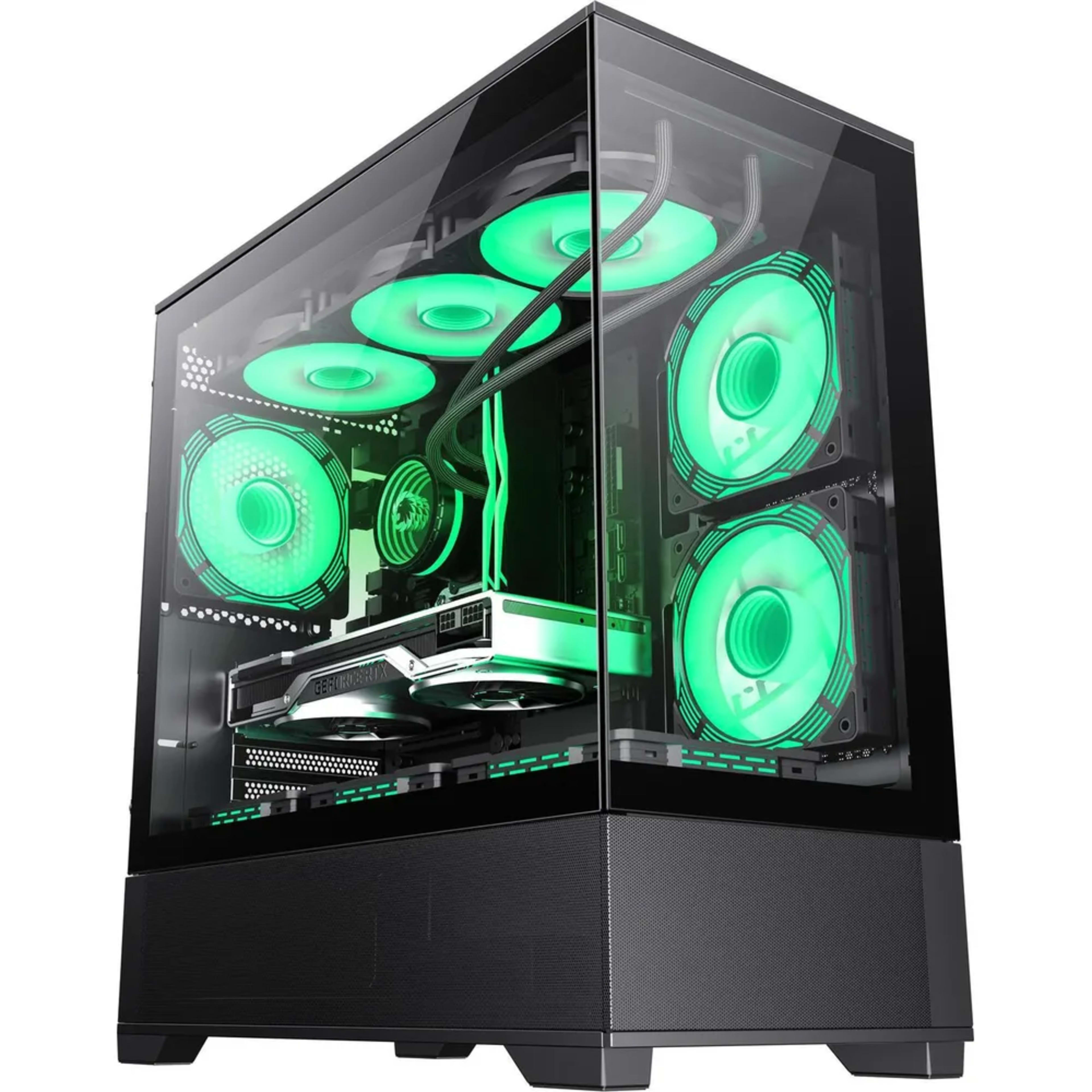 GameMAx Vista MB Micro ATX tower - Aesthetic looks, airflow focus Glass to Glass full view - Black 3 GameMAx Vista MB Micro ATX tower - Aesthetic looks, airflow focus Glass to Glass full view - Black thumbnail 3