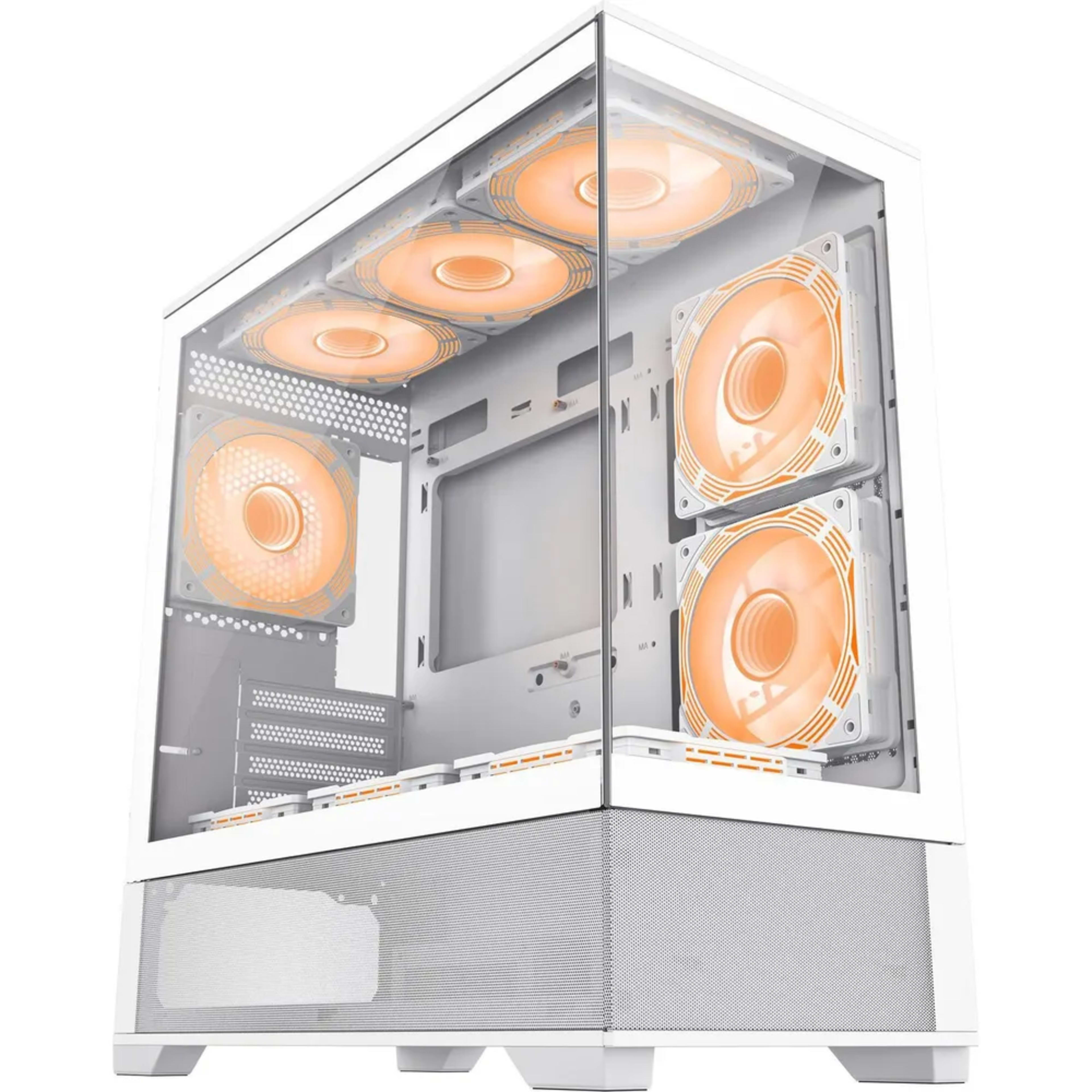 GameMAx Vista MW Micro ATX tower - Aesthetic looks, airflow focus Glass to Glass full view - White 2 GameMAx Vista MW Micro ATX tower - Aesthetic looks, airflow focus Glass to Glass full view - White thumbnail 2
