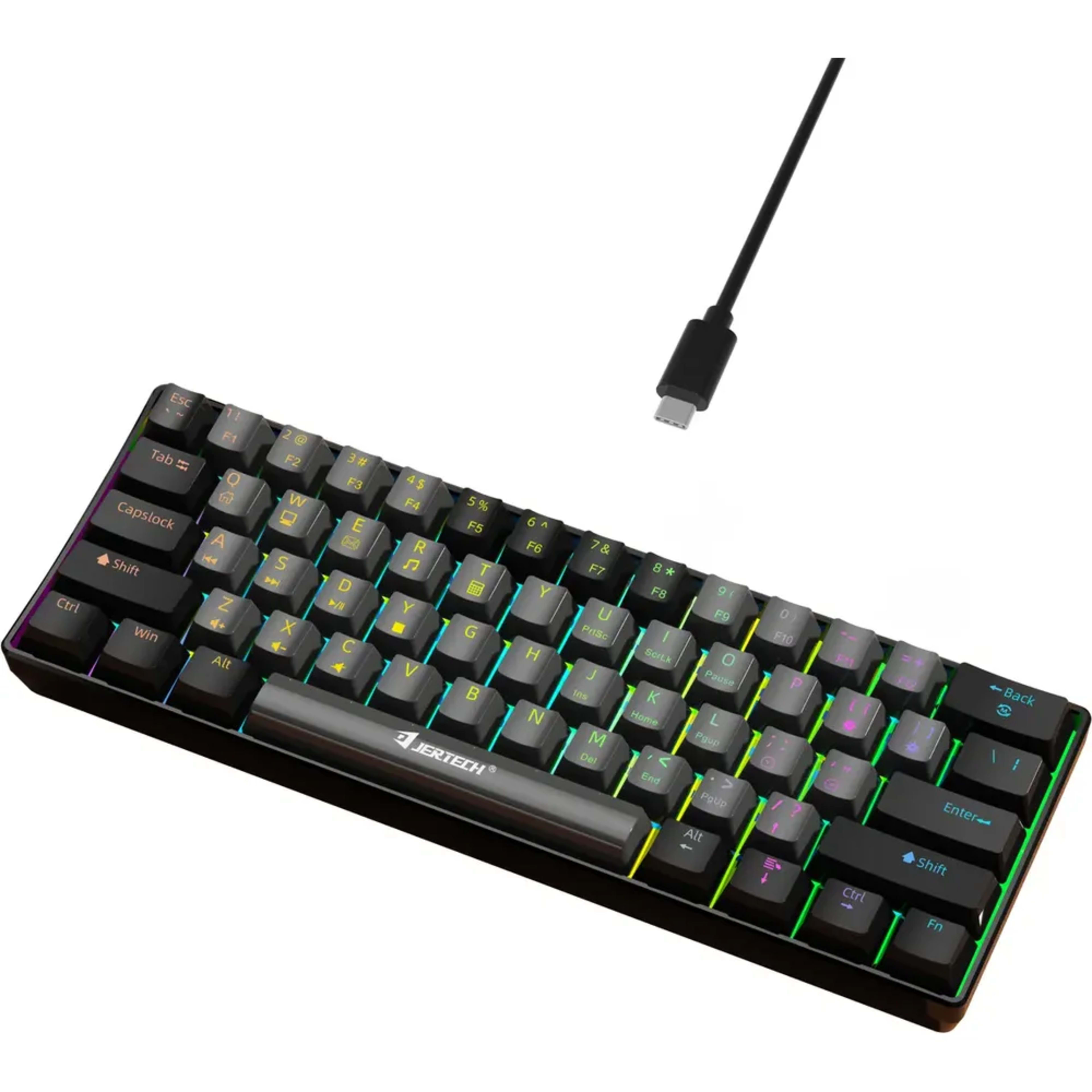 JERTECH JK540 Wired Gaming Mechanical Keyboard - Black & Gray thumbnail 2