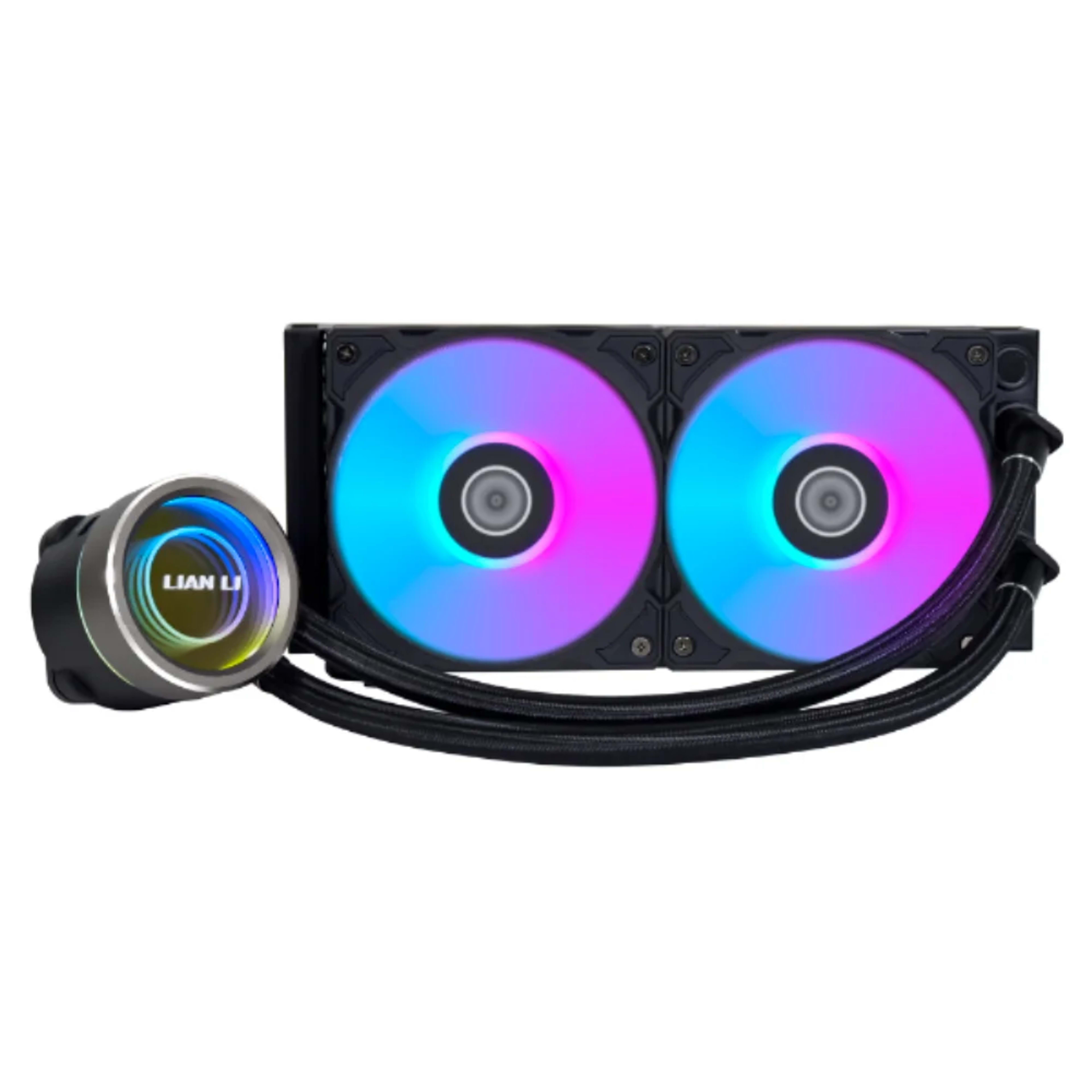 LIANLI Galahad II Trinity series Black, 240mm RGB water/liquid CPU cooler INF FANS - Main Image LIANLI Galahad II Trinity series Black, 240mm RGB water/liquid CPU cooler INF FANS - Main Image