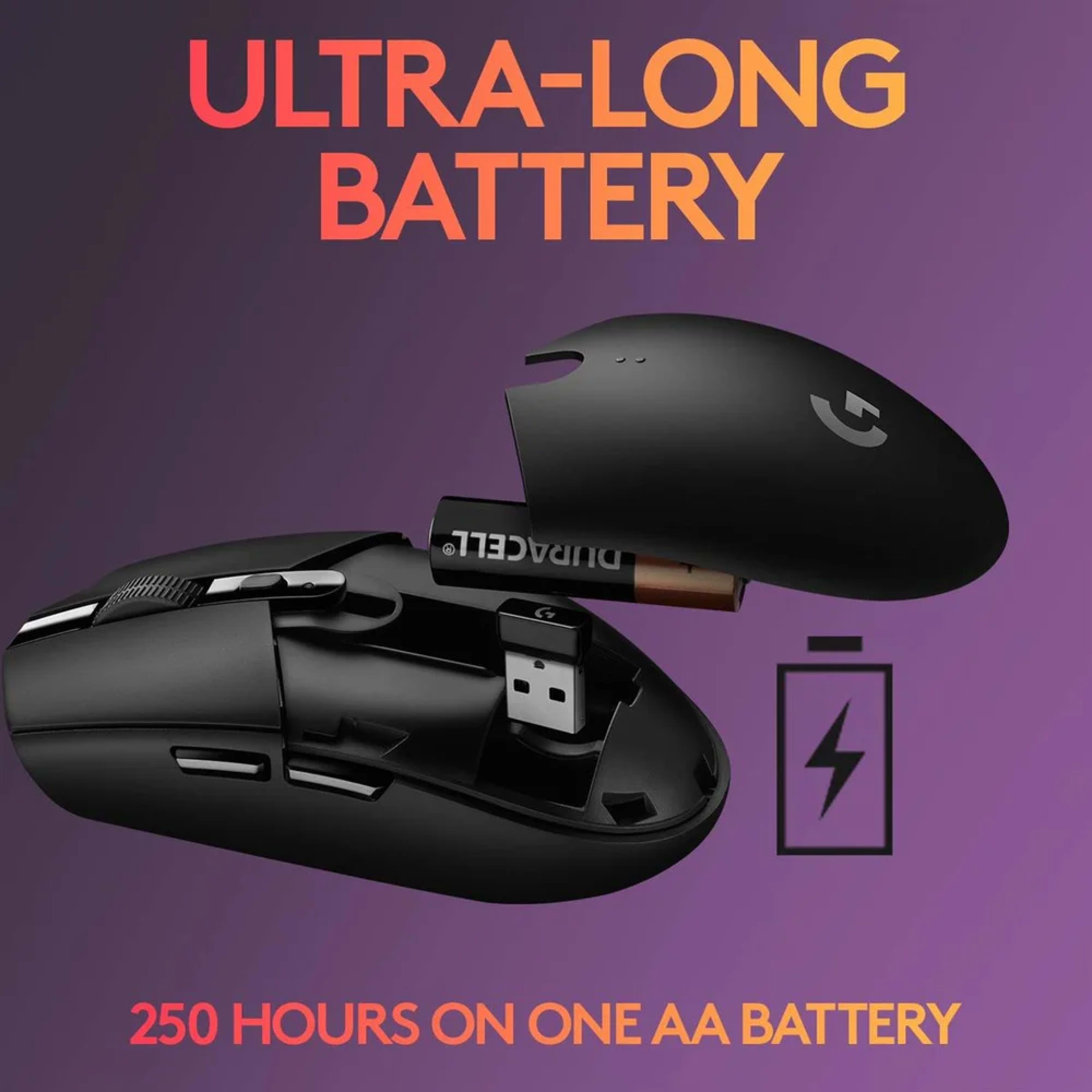 Logitech G304 HERO Lightspeed Wireless Gaming Mouse Black thumbnail 5
