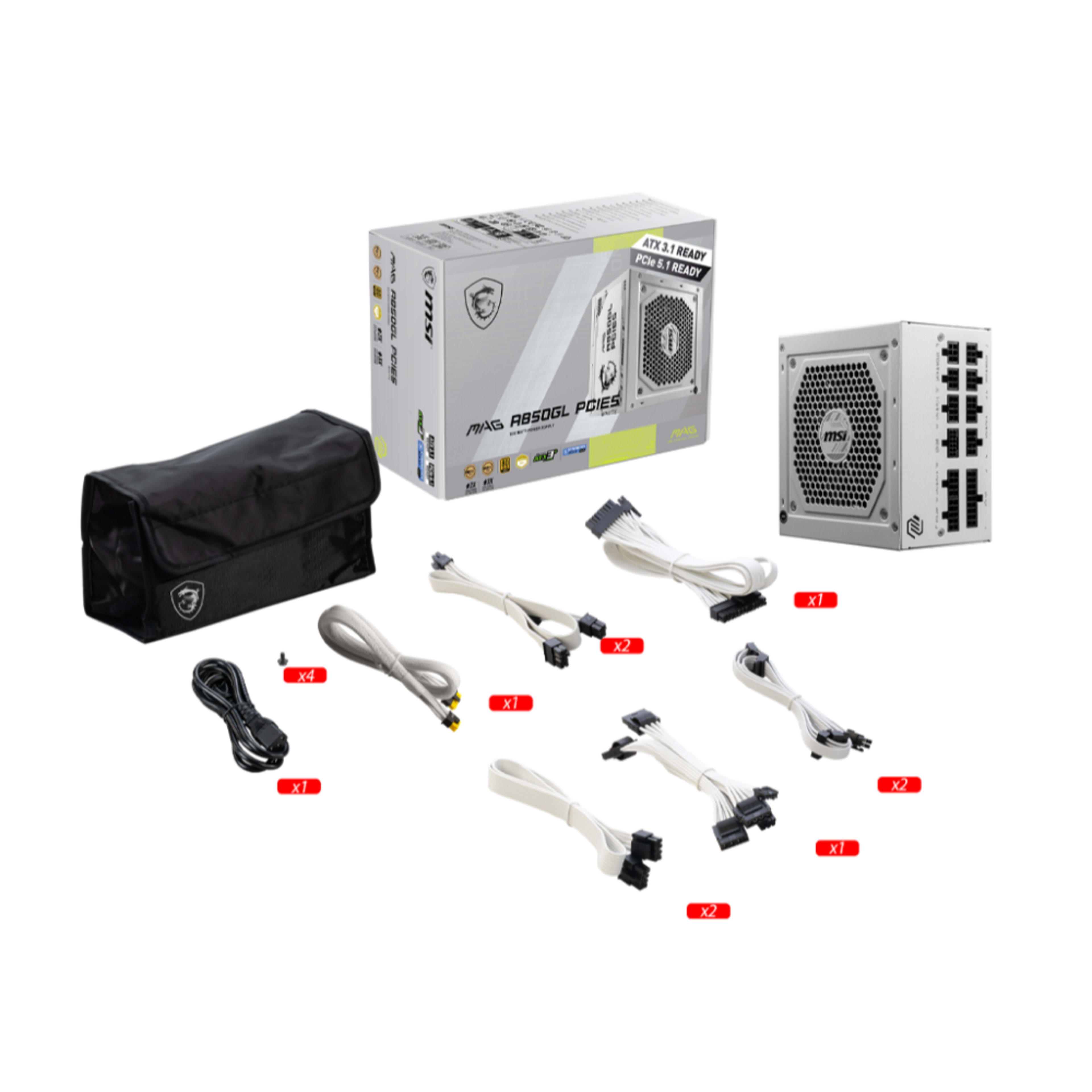 MSI MAG A850GL PCIE 5 (WHITE) 2 MSI MAG A850GL PCIE 5 (WHITE) thumbnail 2