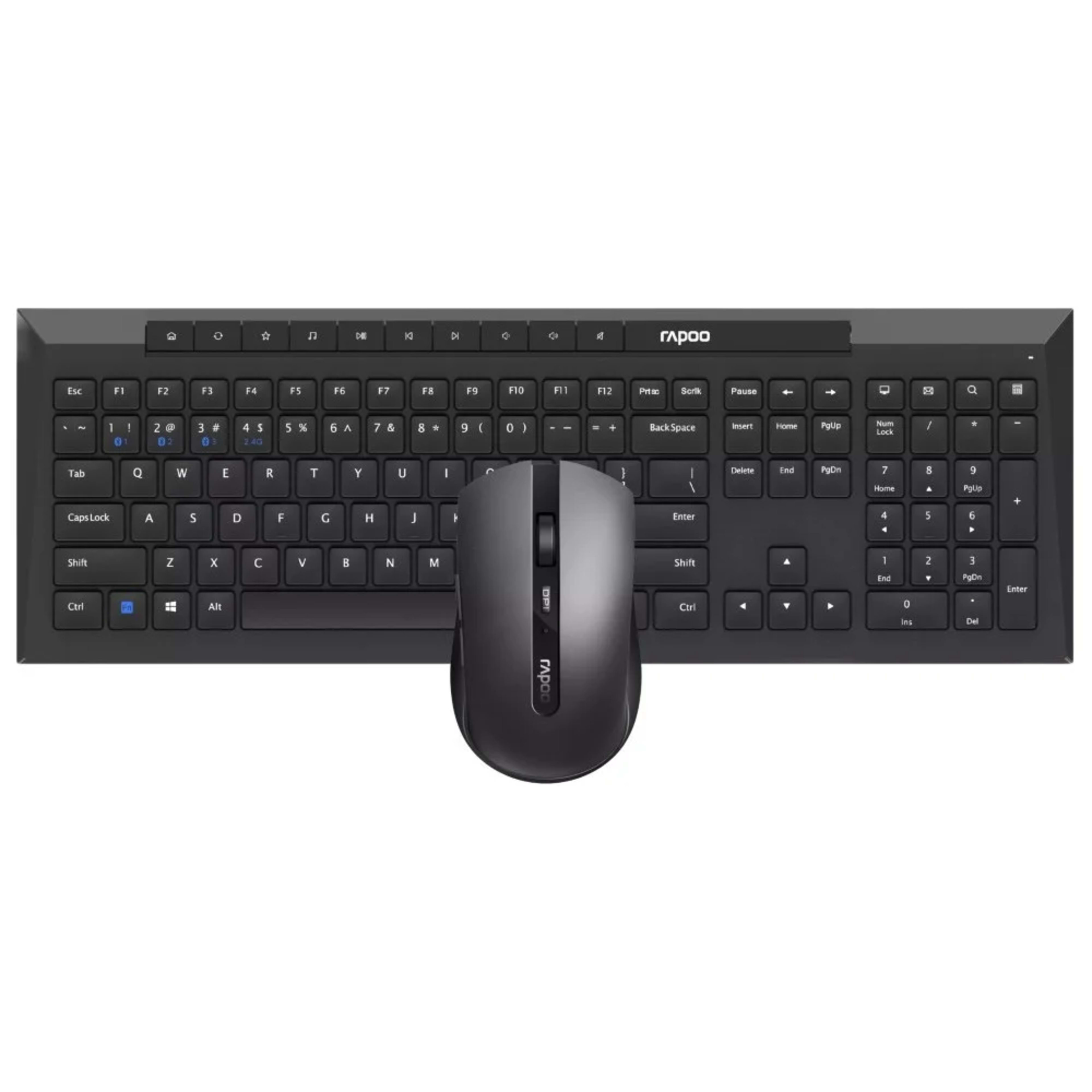 RAPOO 8210M Multi-mode Wireless Keyboard & Mouse US_Black - Main Image RAPOO 8210M Multi-mode Wireless Keyboard & Mouse US_Black - Main Image