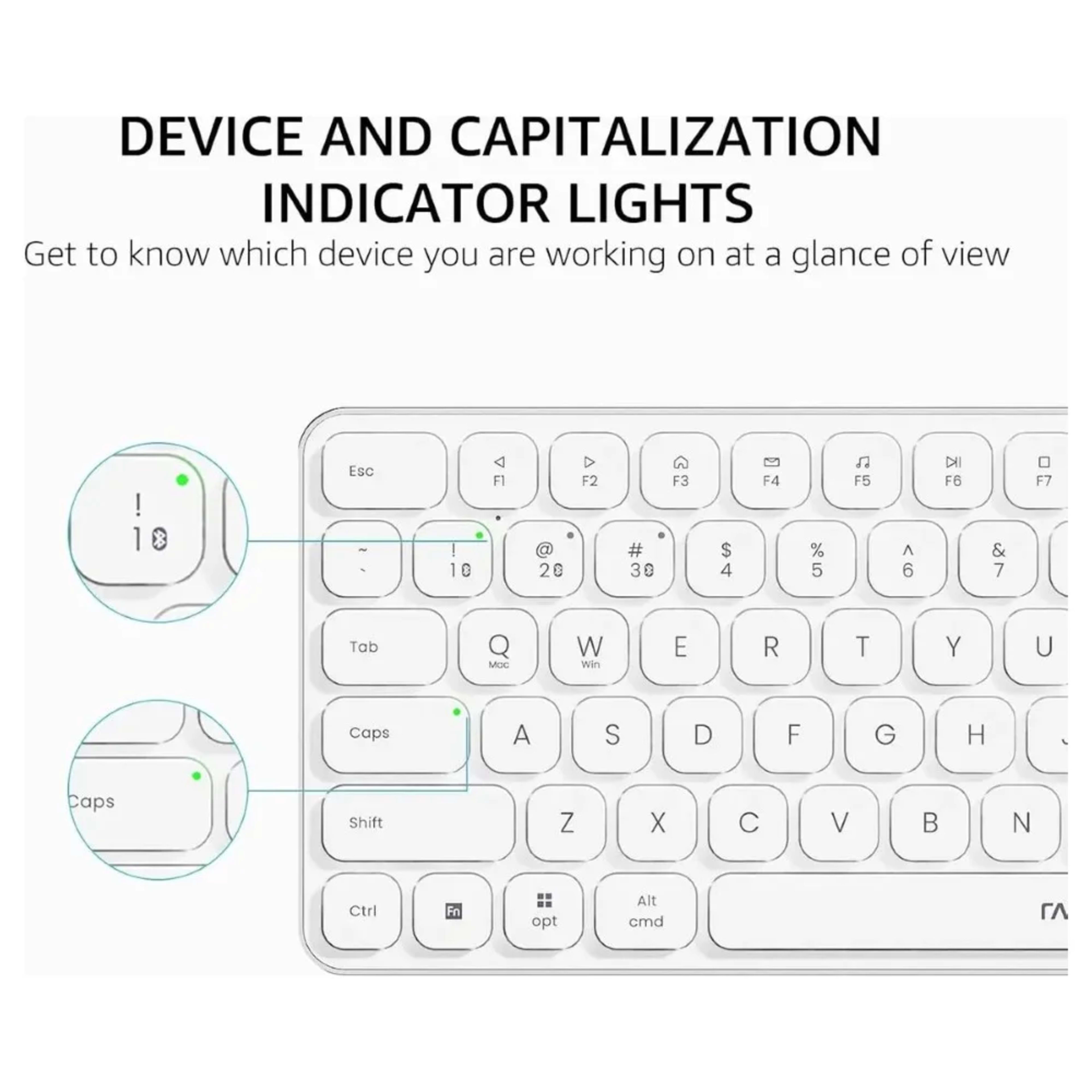 RAPOO E9050L Multi-mode wireless Keyboard US_White 5 RAPOO E9050L Multi-mode wireless Keyboard US_White thumbnail 5