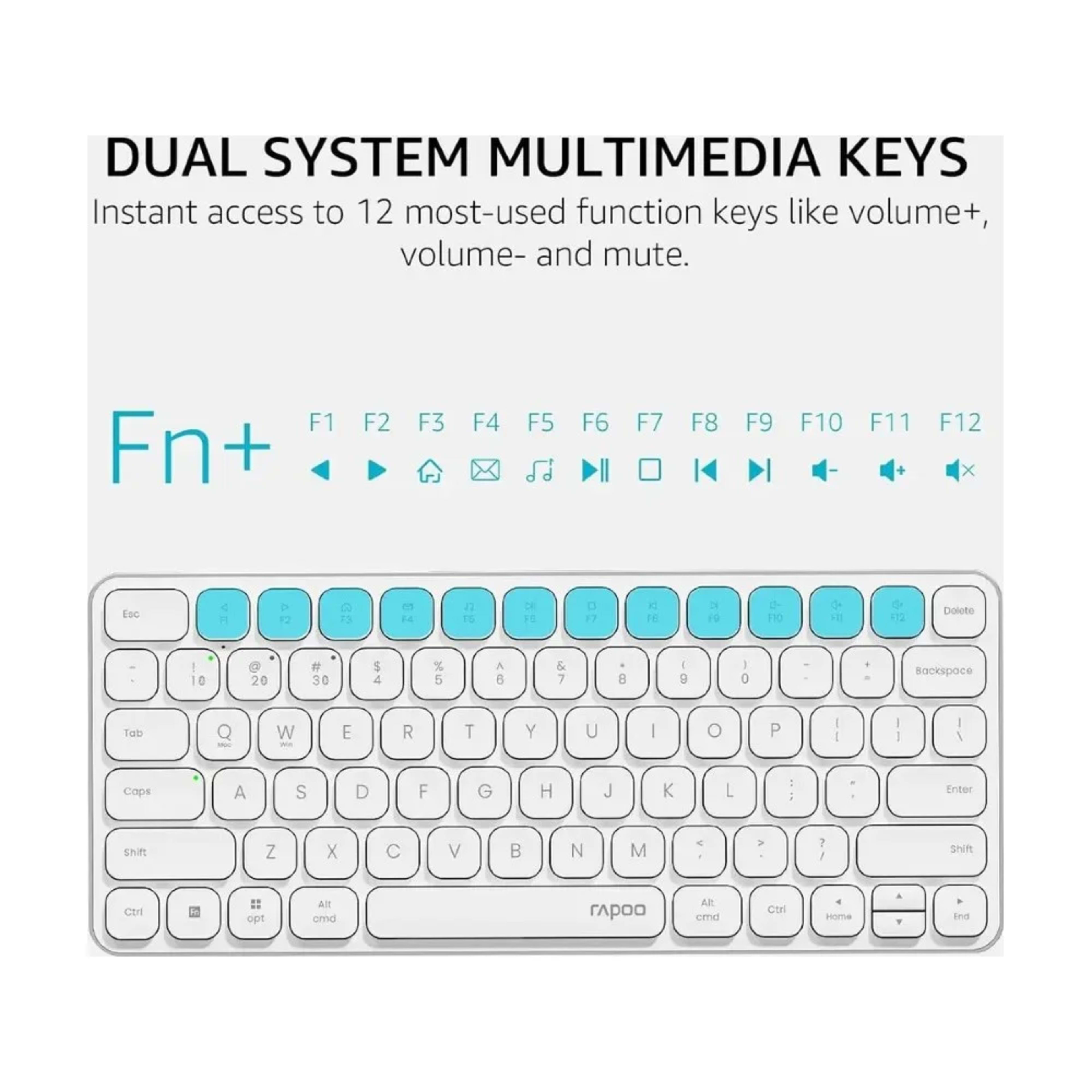 RAPOO E9050L Multi-mode wireless Keyboard US_White 4 RAPOO E9050L Multi-mode wireless Keyboard US_White thumbnail 4