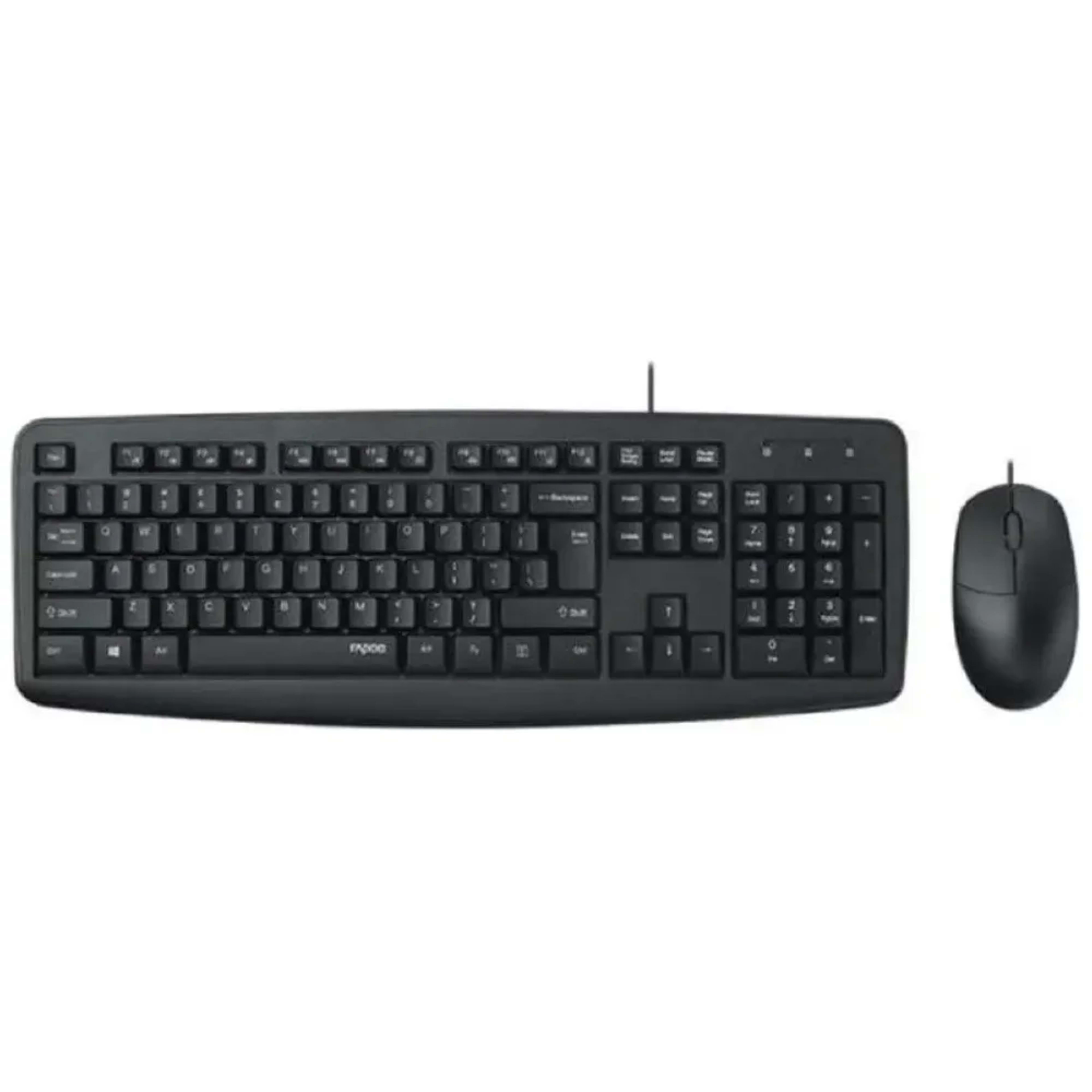 RAPOO NX1600 Wired Mouse & Keyboard Combo US_Black - Main Image RAPOO NX1600 Wired Mouse & Keyboard Combo US_Black - Main Image
