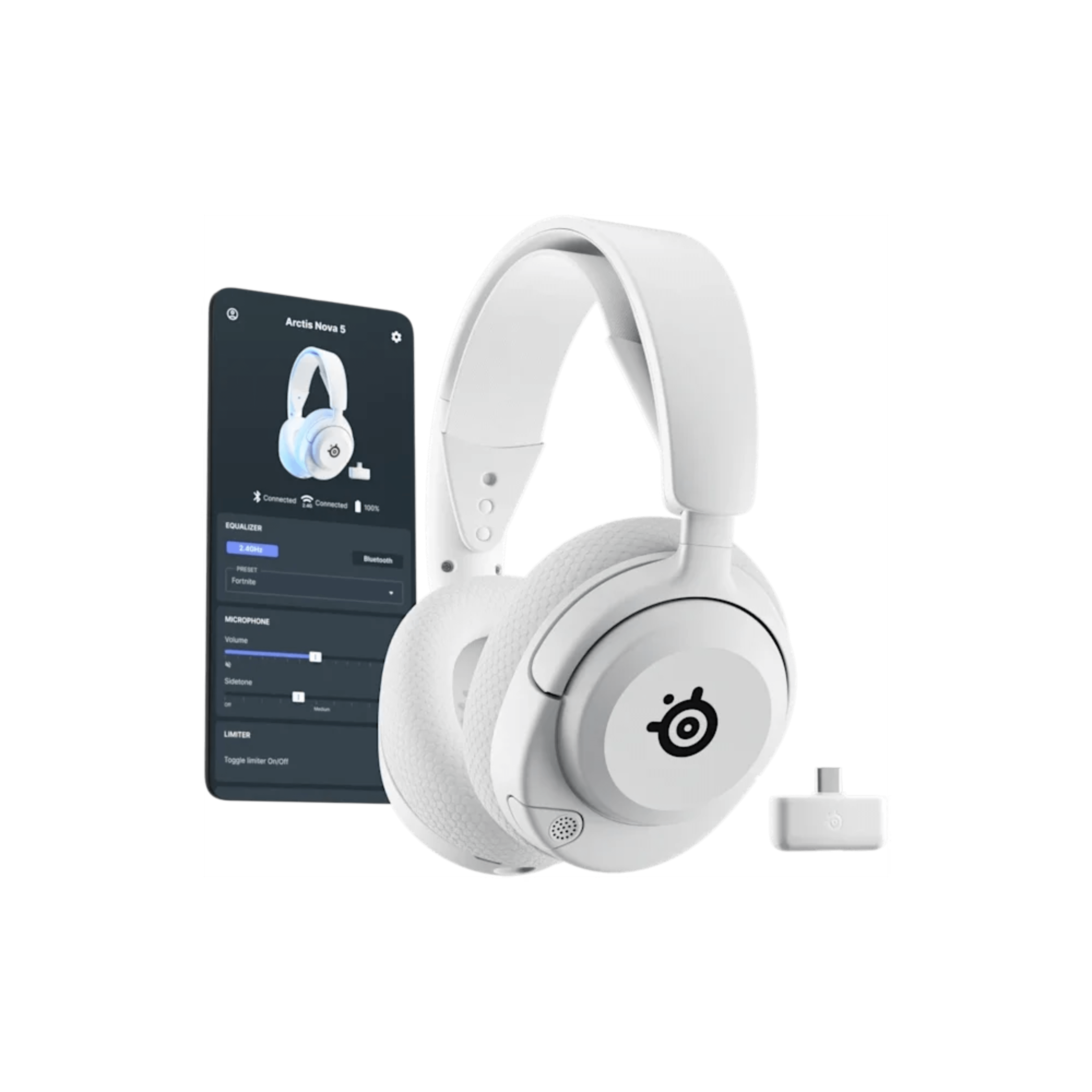Steelseries Arctis Nova 5 Wireless Headphone - White 2 Steelseries Arctis Nova 5 Wireless Headphone - White thumbnail 2