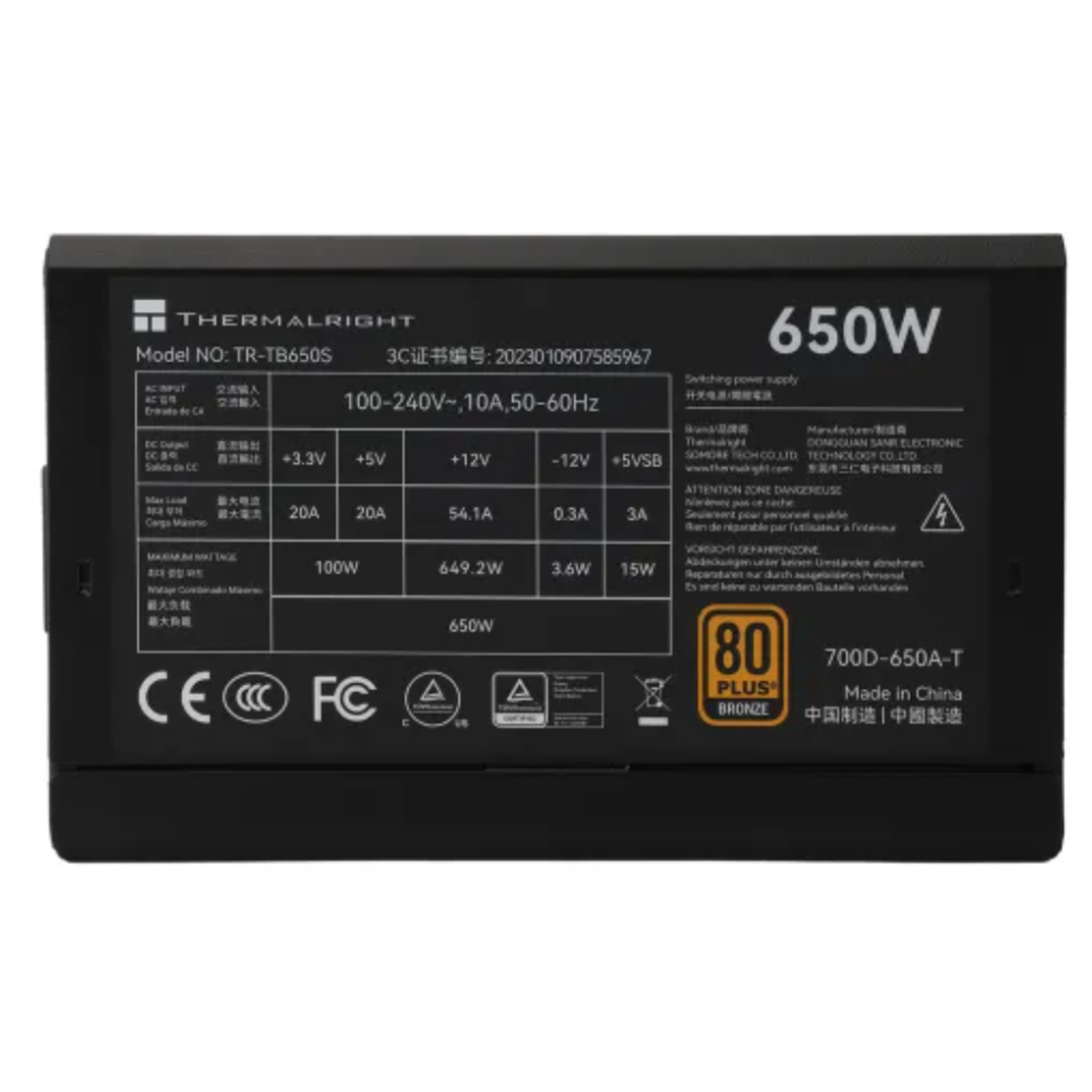 Thermal Right TB650s BRONZE NON MODULAR 3 Thermal Right TB650s BRONZE NON MODULAR thumbnail 3