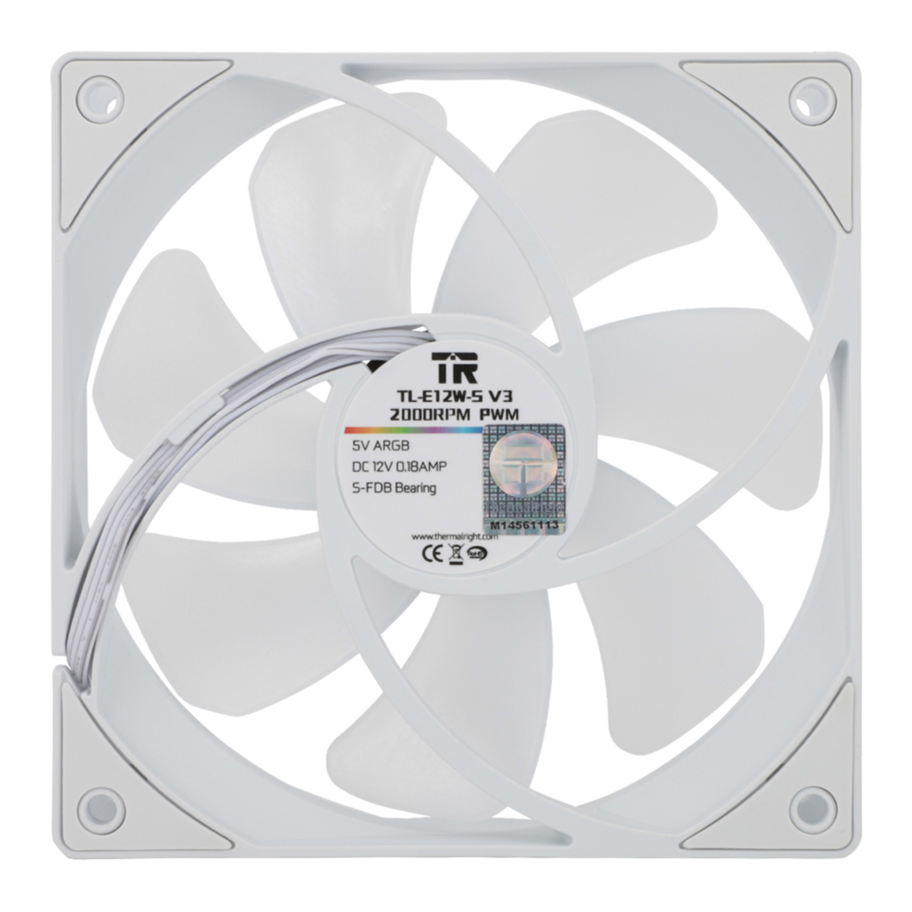 Thermal Right TR TL E12W-S V3 CASE FAN WHITE thumbnail 2