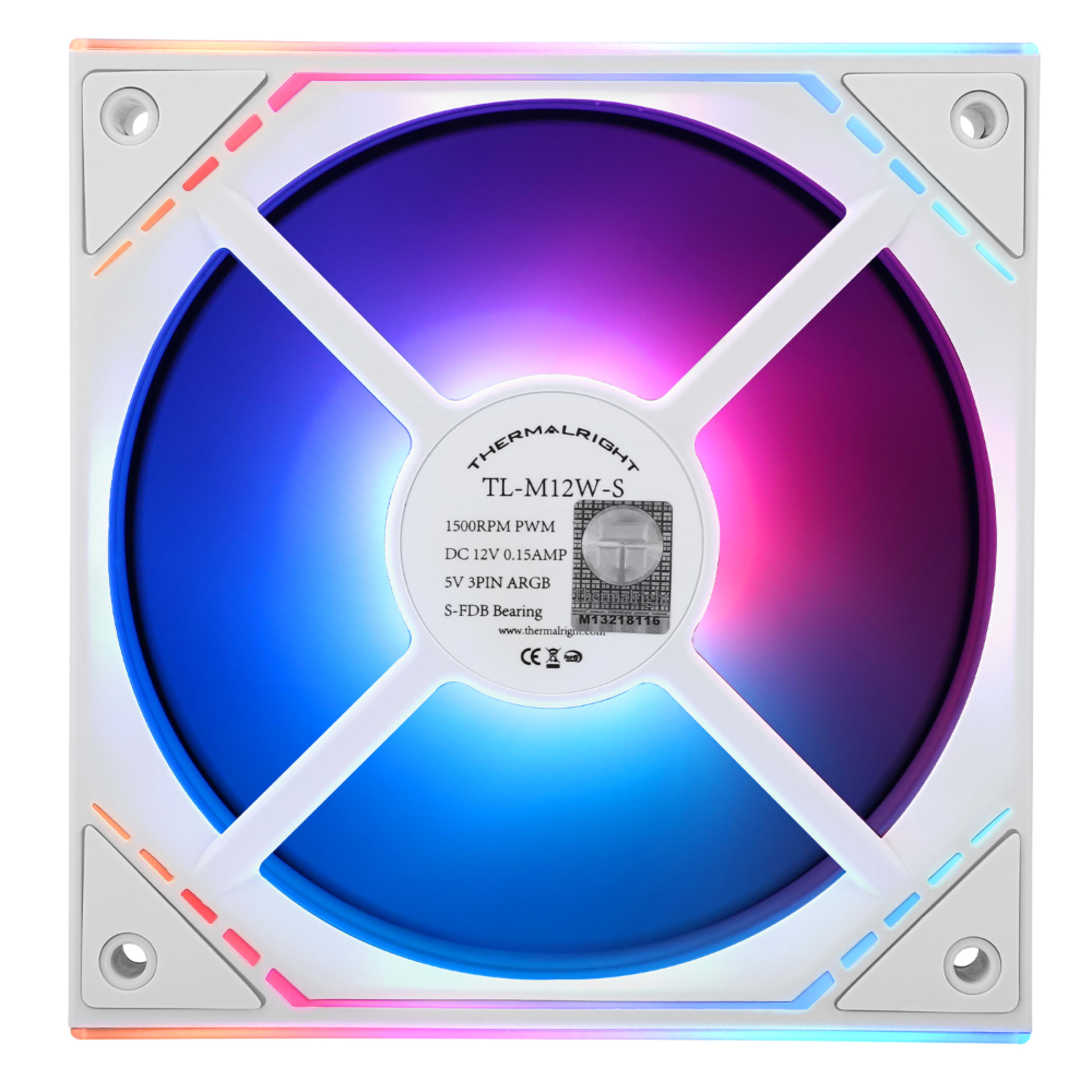 Thermal Right TR TL M12W-S CASE FAN WHITE - Main Image Thermal Right TR TL M12W-S CASE FAN WHITE - Main Image