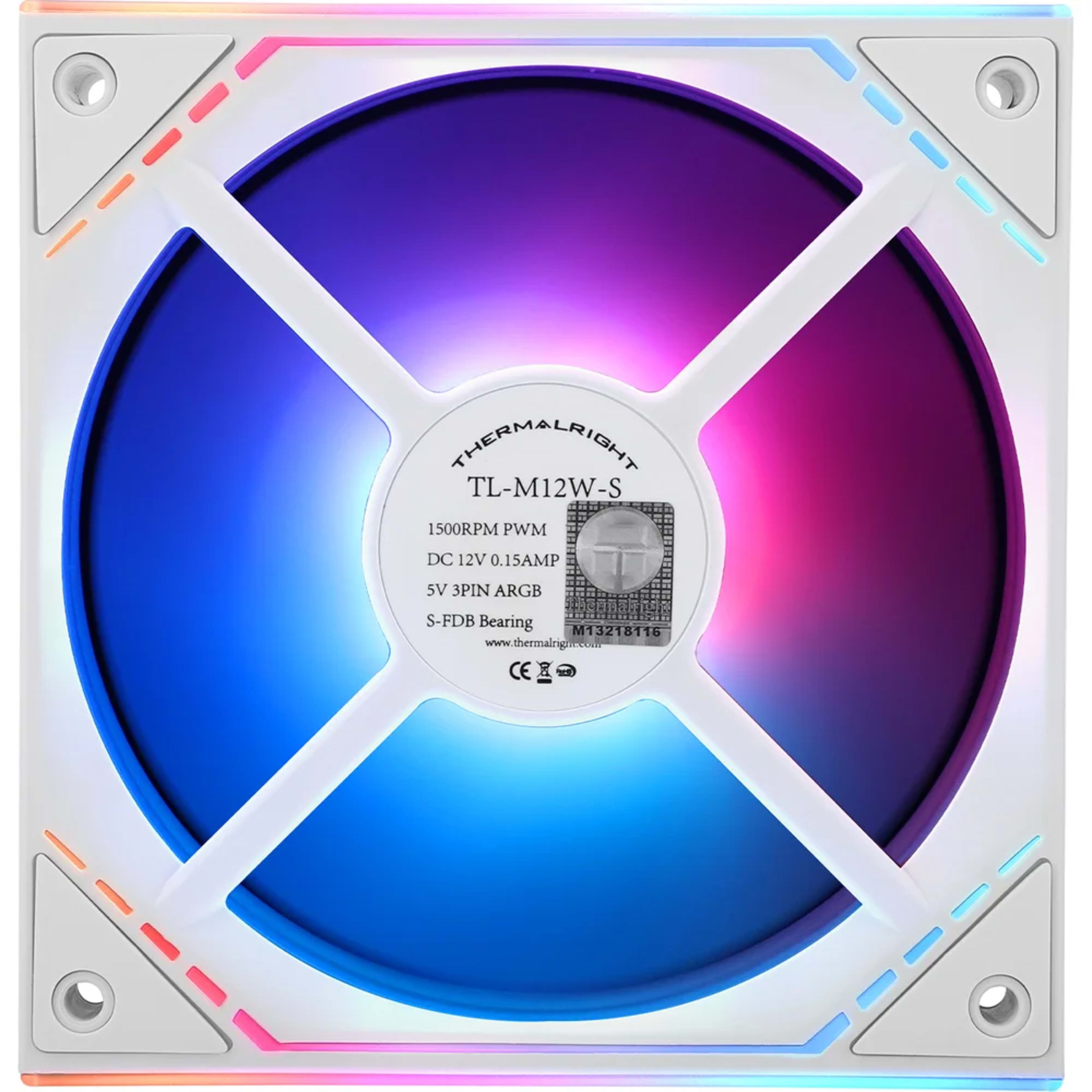 THERMALRIGHT TL M12W-S ARGB CASE FAN WHITE 3 THERMALRIGHT TL M12W-S ARGB CASE FAN WHITE thumbnail 3