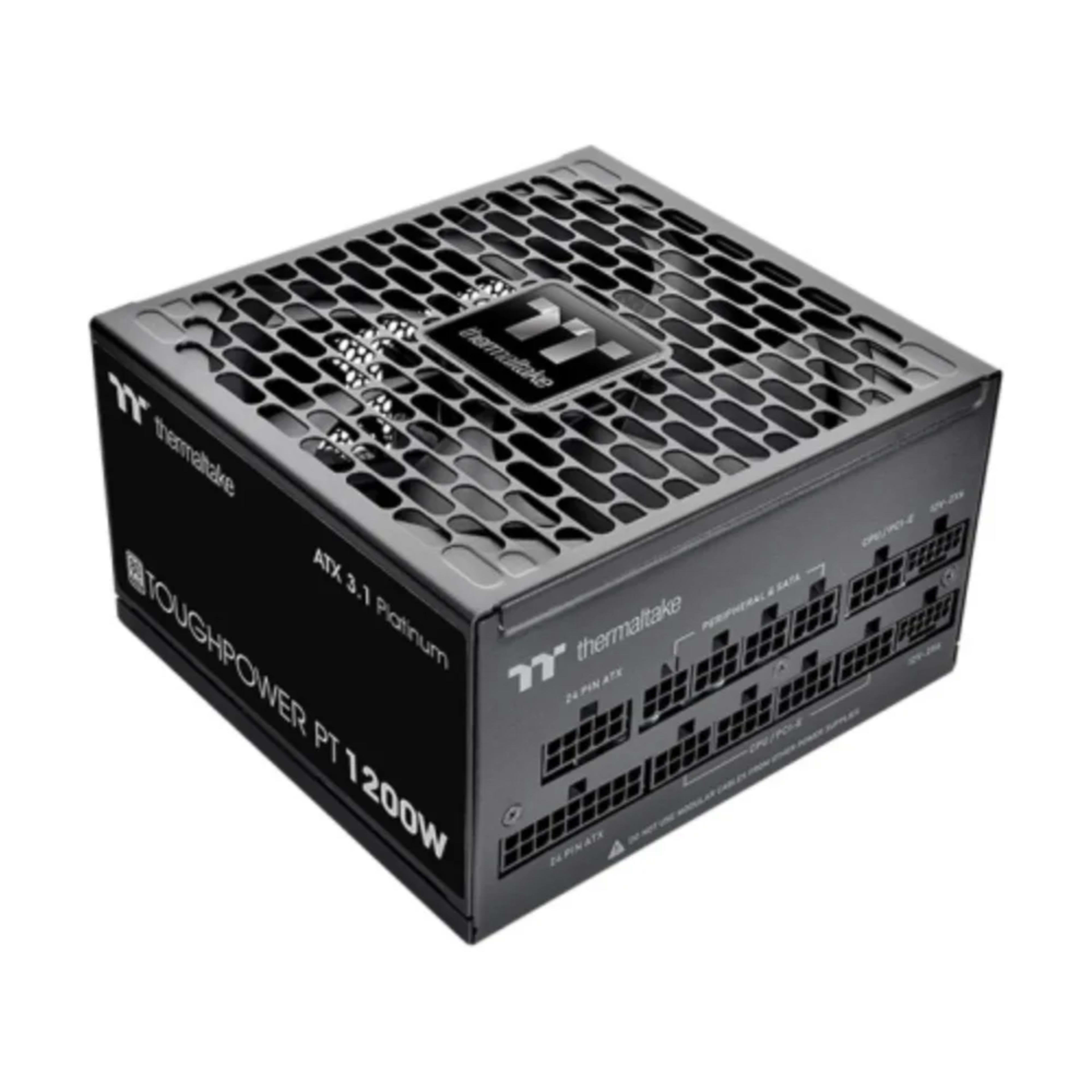 Thermaltake Toughpower PT 1200W 1200W | Fully Modular | Non Light | Full Range | Analog | 80 Plus Platinum | EU Plug | 100% JP CAP | Etched Cables | ATX 3.1 - Main Image Thermaltake Toughpower PT 1200W 1200W | Fully Modular | Non Light | Full Range | Analog | 80 Plus Platinum | EU Plug | 100% JP CAP | Etched Cables | ATX 3.1 - Main Image