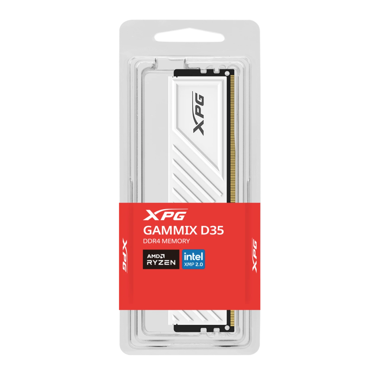 XPG 16GB 3600MHz D35 DESKTOP DDR4 RAM (Dual Pack - 2 x 8GB) (RGB) WHITE - Main Image XPG 16GB 3600MHz D35 DESKTOP DDR4 RAM (Dual Pack - 2 x 8GB) (RGB) WHITE - Main Image