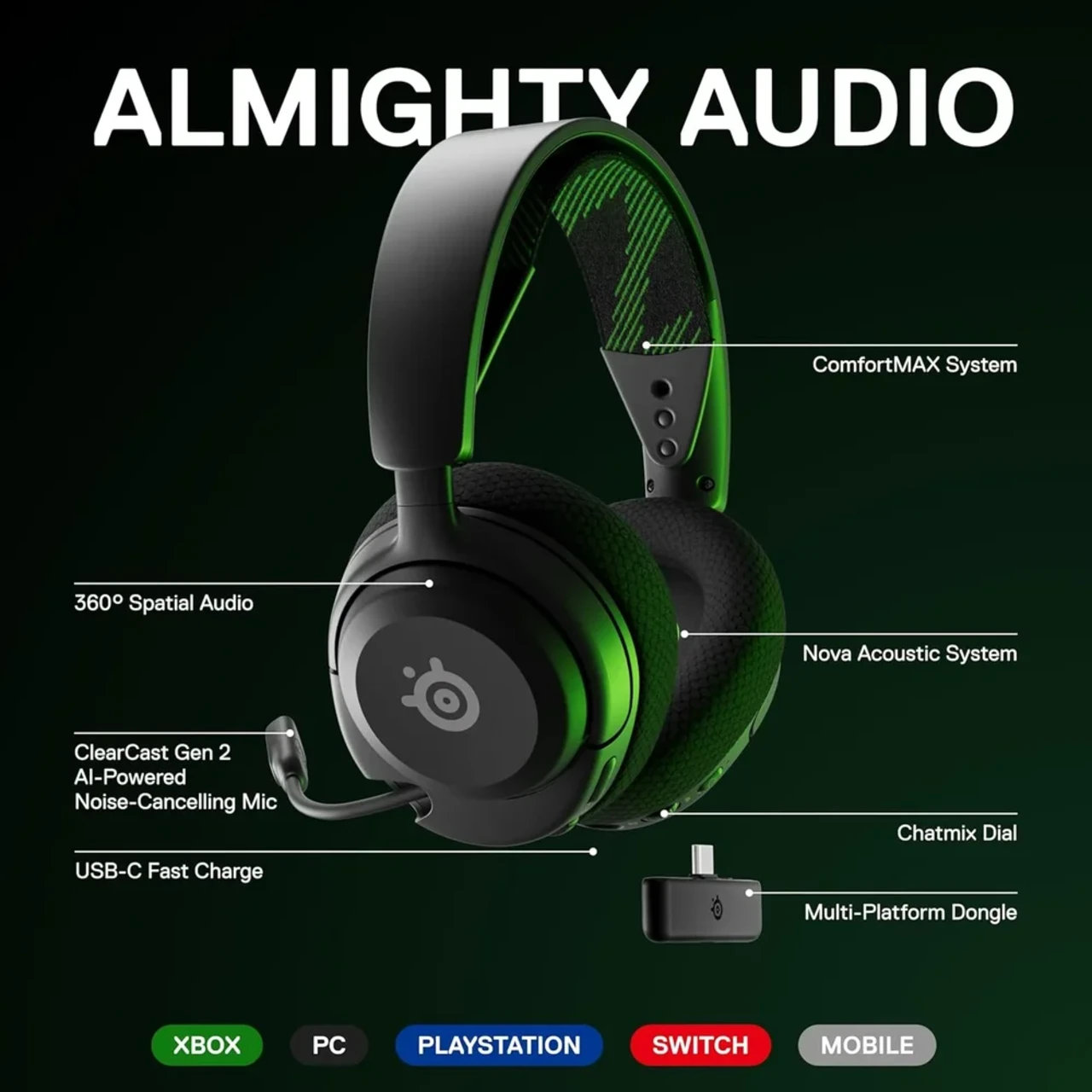 Arctis Nova 4X Wireless Headphone Black  thumbnail 2