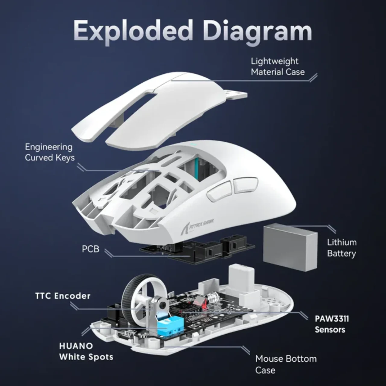 Attack Shark X11 SE Wireless Three Modes Gaming Mouse With Charging Dock Black - Main Image Attack Shark X11 SE Wireless Three Modes Gaming Mouse With Charging Dock Black - Main Image