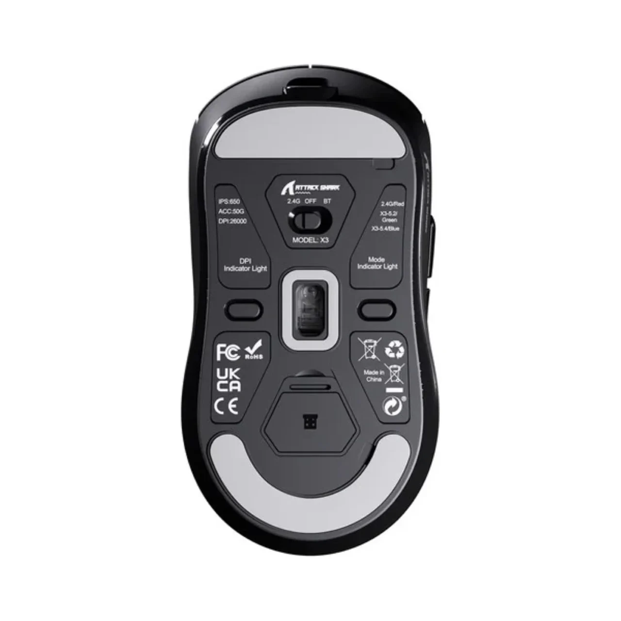 Attack Shark X3 Wireless Gaming Mouse PAW3395 Superlight Black thumbnail 5