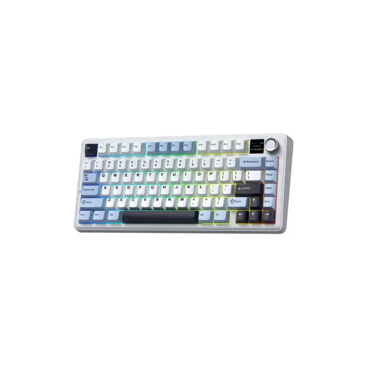 AULA F75 Blue+White+Purple - Reaper Switches Wireless Mechanical Keyboard - Main Image AULA F75 Blue+White+Purple - Reaper Switches Wireless Mechanical Keyboard - Main Image