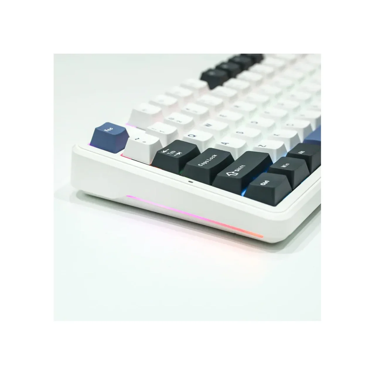 AULA F87 Pro White+Gray+Blue Graywood V4 Switch 80% RGB Wireless Mechanical - Main Image AULA F87 Pro White+Gray+Blue Graywood V4 Switch 80% RGB Wireless Mechanical - Main Image