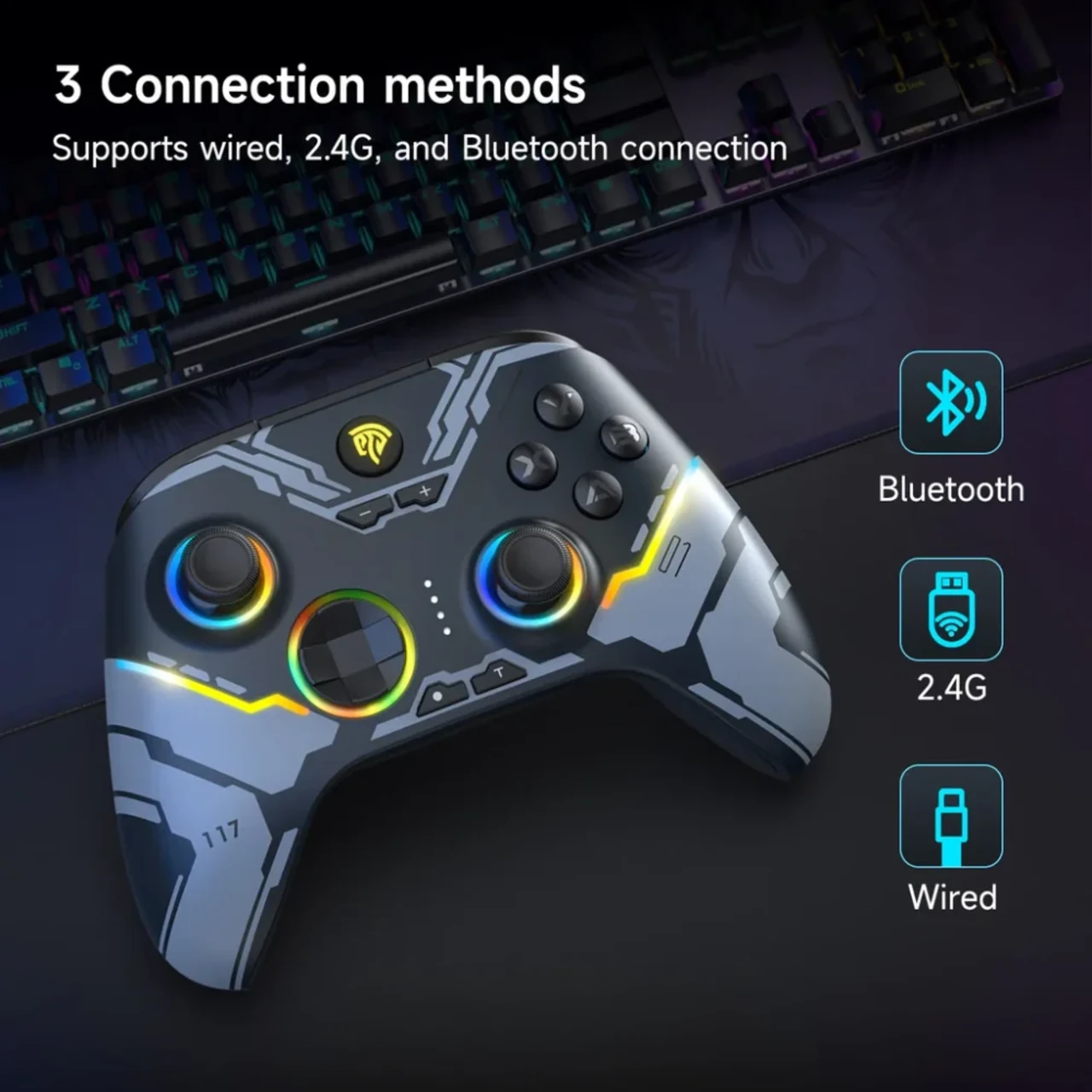EasySMX X15 RGB Controller With Hall Trigger and Hall Joystick – Mecha 2 EasySMX X15 RGB Controller With Hall Trigger and Hall Joystick – Mecha thumbnail 2
