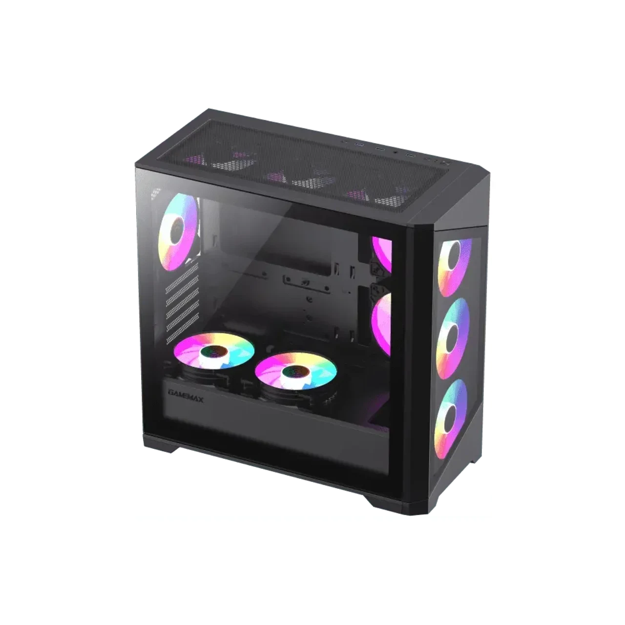 GameMax DESTROYER TGB Micro-ATX 4 ARGB Fans, Tempered Glass Panels Gaming Case - Black 4 GameMax DESTROYER TGB Micro-ATX 4 ARGB Fans, Tempered Glass Panels Gaming Case - Black thumbnail 4