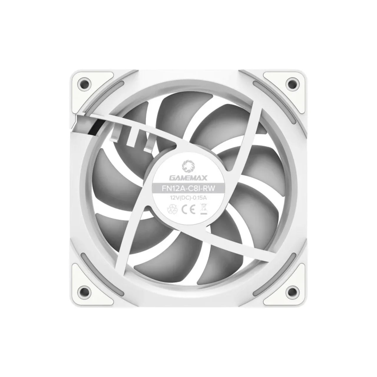 GameMax FN12A-C8I-RW, Reverse 120mm ARGB Fan -White 3 GameMax FN12A-C8I-RW, Reverse 120mm ARGB Fan -White thumbnail 3