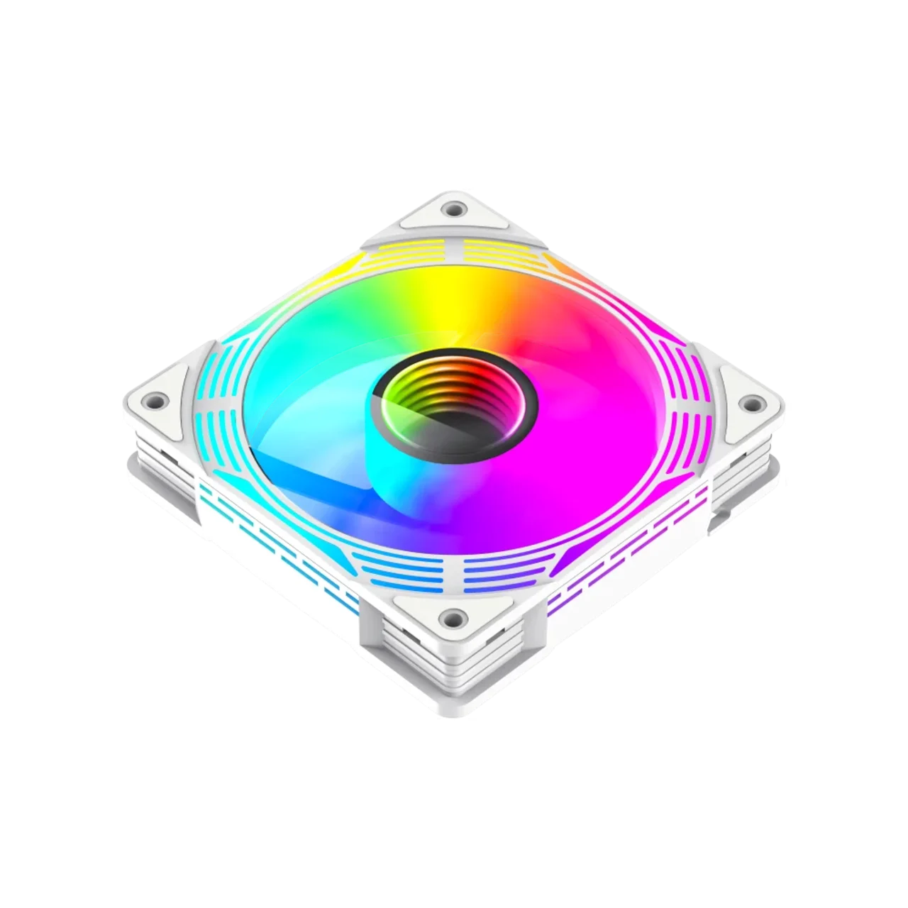 GameMax FN12A-C8I W 120mm ARGB Fan — High-Performance Quiet Cooling -White - Main Image GameMax FN12A-C8I W 120mm ARGB Fan — High-Performance Quiet Cooling -White - Main Image