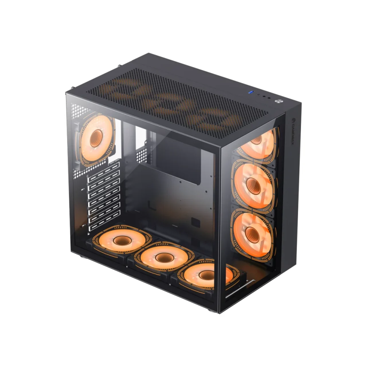 GameMax INFINITY BK ATX Mid Tower Tempered Glass, RGB Lighting, Modular Design Gaming Case - Black - Main Image GameMax INFINITY BK ATX Mid Tower Tempered Glass, RGB Lighting, Modular Design Gaming Case - Black - Main Image