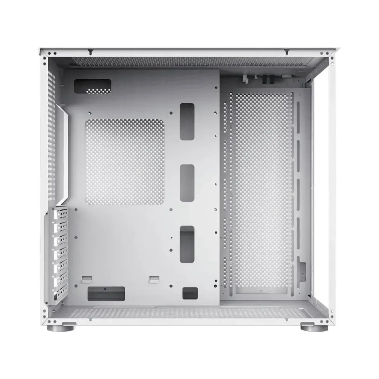 GameMax INFINITY HW ATX Mid Tower Tempered Glass, RGB Lighting, Modular Design Gaming Case - White - Main Image