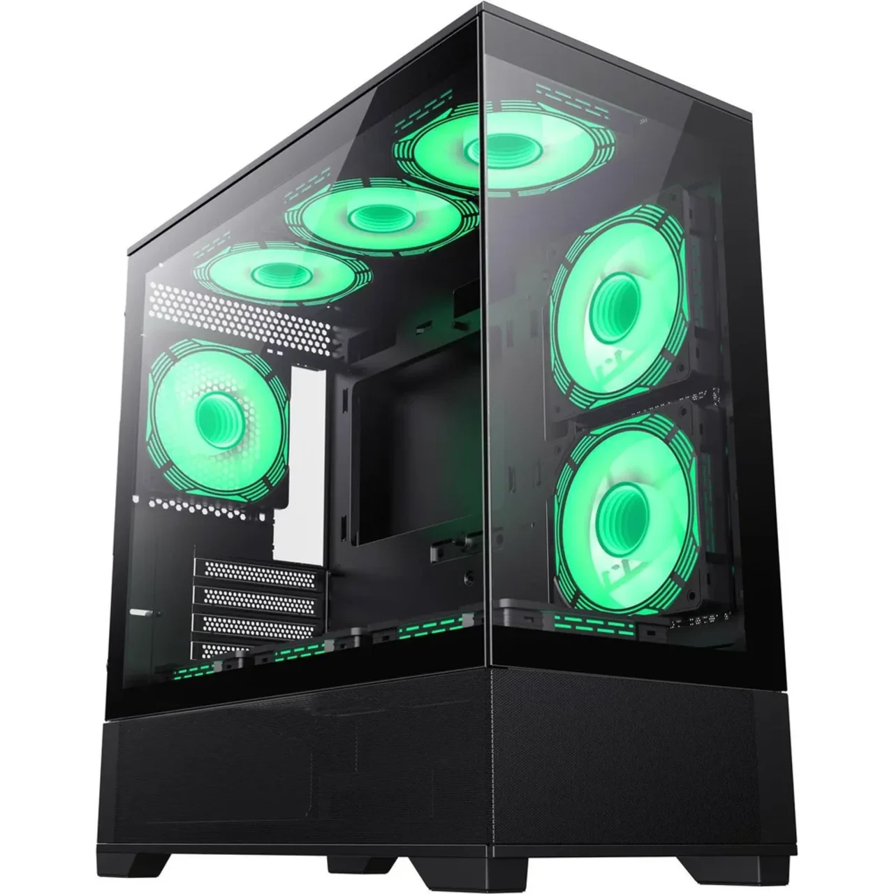 GameMAx Vista MB Micro ATX tower - Aesthetic looks, airflow focus Glass to Glass full view - Black 2 GameMAx Vista MB Micro ATX tower - Aesthetic looks, airflow focus Glass to Glass full view - Black thumbnail 2