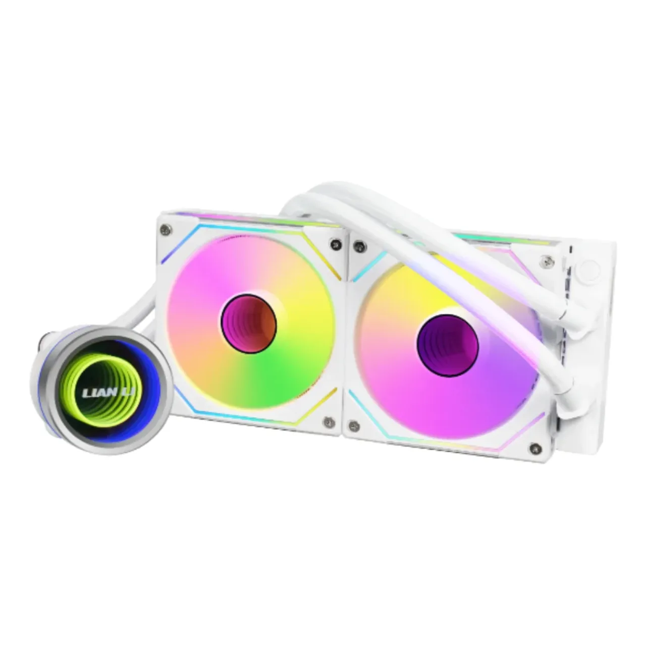LIANLI Galahad II Trinity series White, 240mm RGB water/liquid CPU cooler INF FANS - Main Image LIANLI Galahad II Trinity series White, 240mm RGB water/liquid CPU cooler INF FANS - Main Image