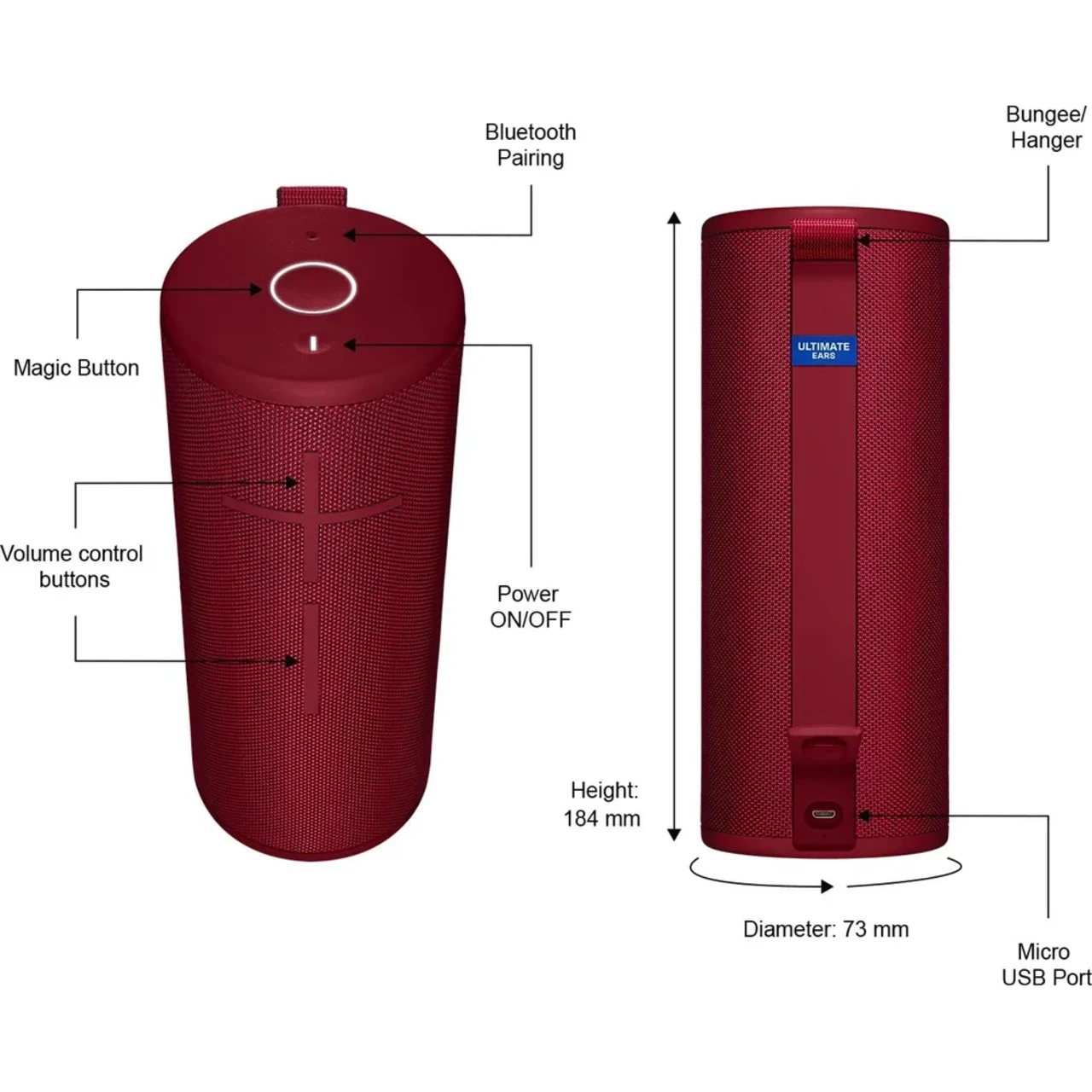 Logitech Ultimate Ears BOOM 3 Wireless-Bluetooth Speaker Color: Red 2 Logitech Ultimate Ears BOOM 3 Wireless-Bluetooth Speaker Color: Red thumbnail 2