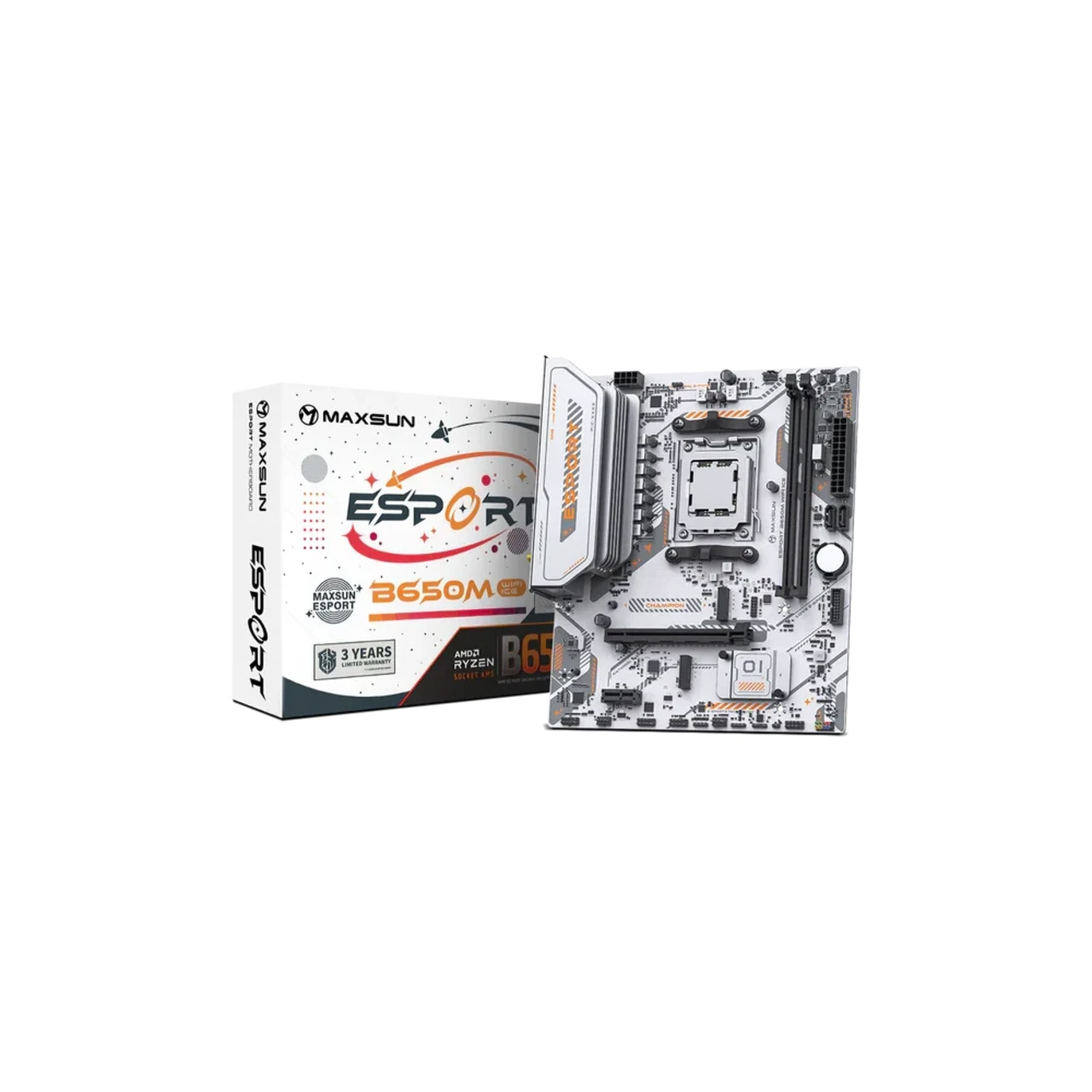 MAXSUN MS ESPORT B650M WIFI6 ICE - Main Image MAXSUN MS ESPORT B650M WIFI6 ICE - Main Image