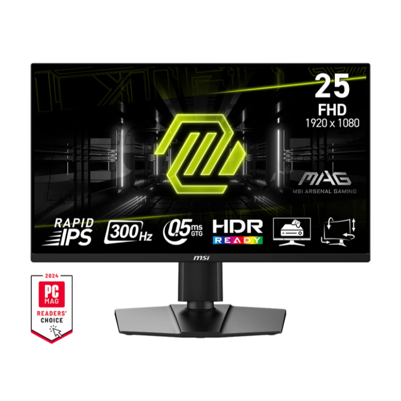 MSI MAG G255PXF (IPS Panel, Res: 1920x1080, 300Hz, 0.5ms GTG, AMD free Sync) - Main Image