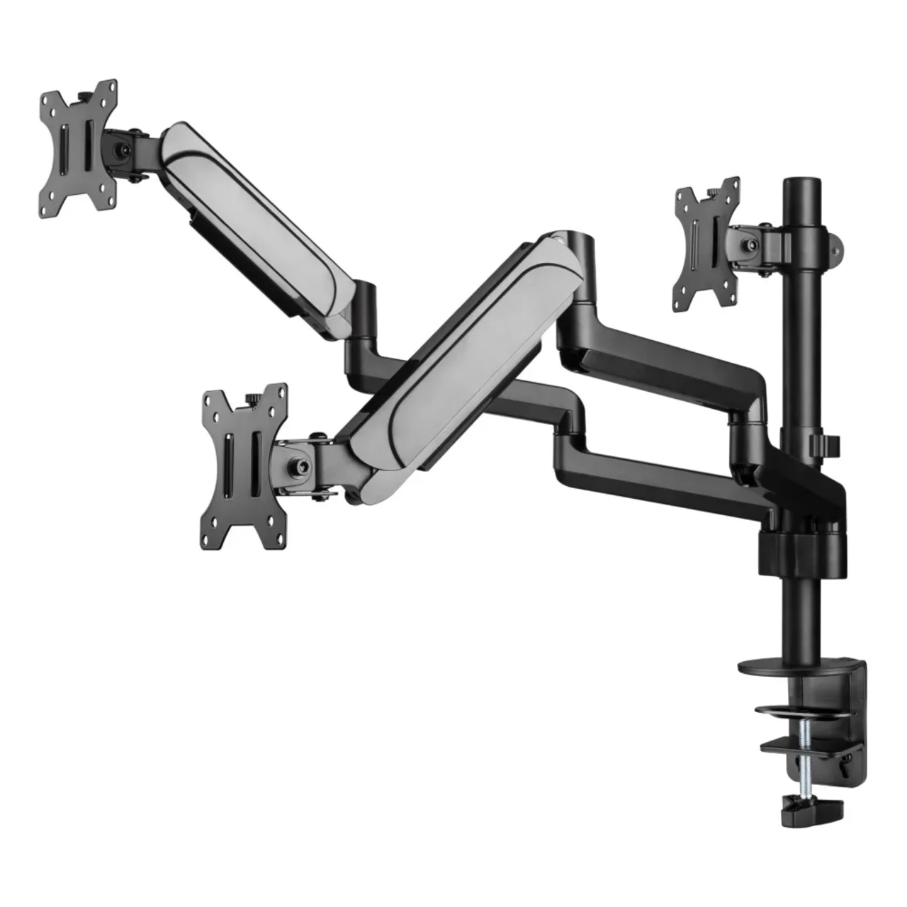 MXG BMA-36 Triple Montior Pole Mounted Premium Aluminum SpringAssisted Monitor Arm - Main Image MXG BMA-36 Triple Montior Pole Mounted Premium Aluminum SpringAssisted Monitor Arm - Main Image