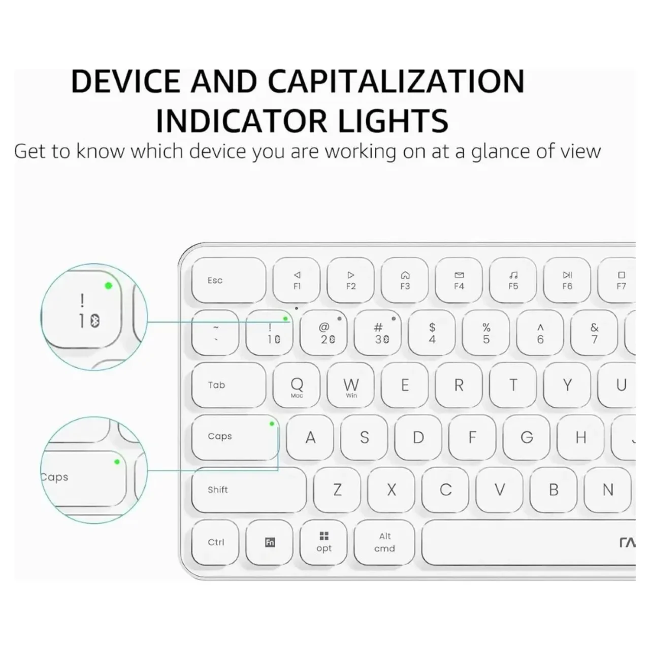 RAPOO E9050L Multi-mode wireless Keyboard US_White - Main Image RAPOO E9050L Multi-mode wireless Keyboard US_White - Main Image