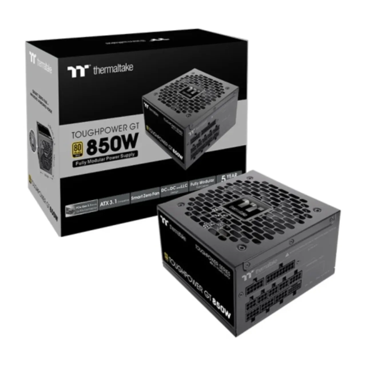 Thermaltake ToughPower GT 850W ATX 3.1 Standard Power Supply - 80 Plus Gold Efficiency, Fully Modular 2 Thermaltake ToughPower GT 850W ATX 3.1 Standard Power Supply - 80 Plus Gold Efficiency, Fully Modular thumbnail 2