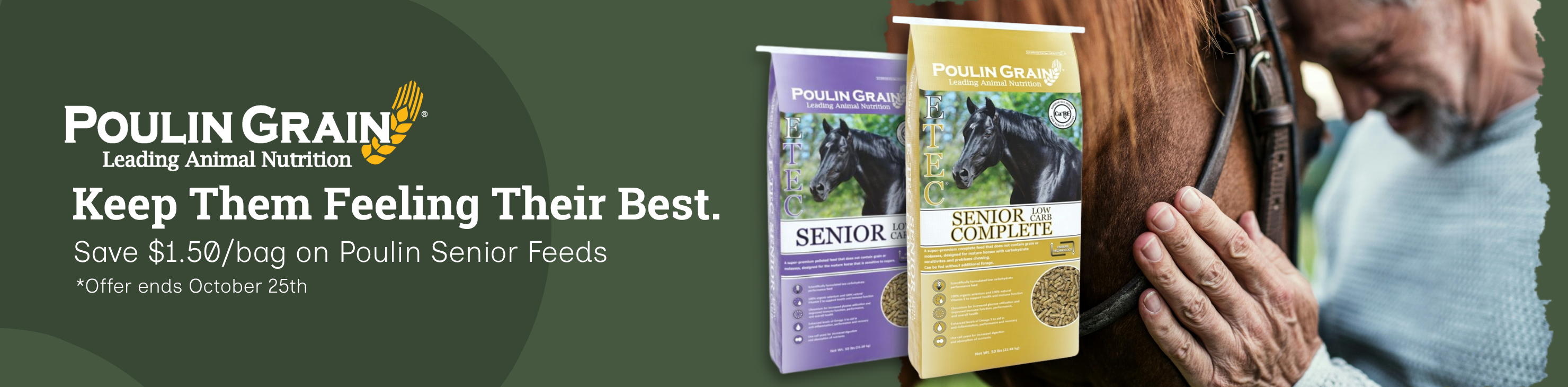 Poulin Grain E-Tec Senior Low Carb Complete at Lakeside Feed — shop senior horse feed