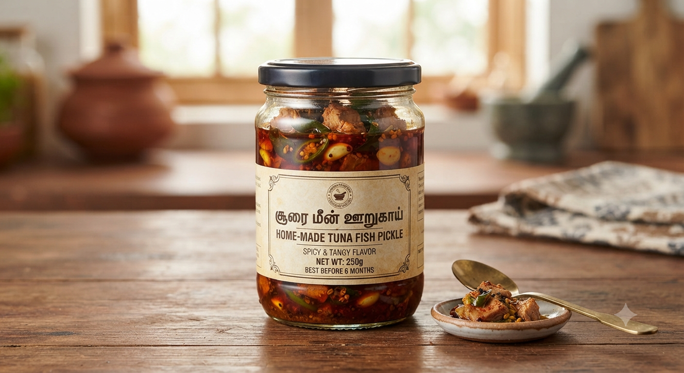 Tuna fish pickle / choorai meen oorukai