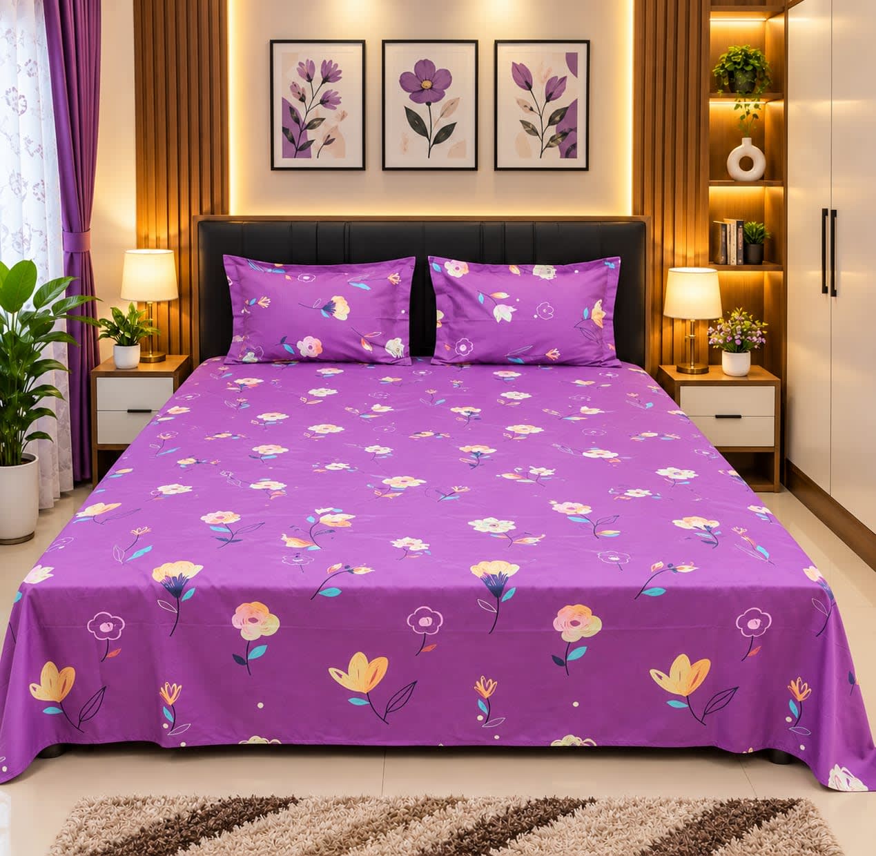 Twill Cotton King Size Bed Sheet – Beige Leopard – Sleep Sheet Bangladesh