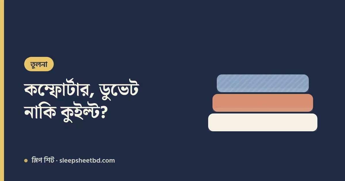 কম্ফোর্টার, ডুভেট আর কুইল্টের পার্থক্য — Comforter vs Duvet vs Quilt, কোনটা আপনার জন্য?